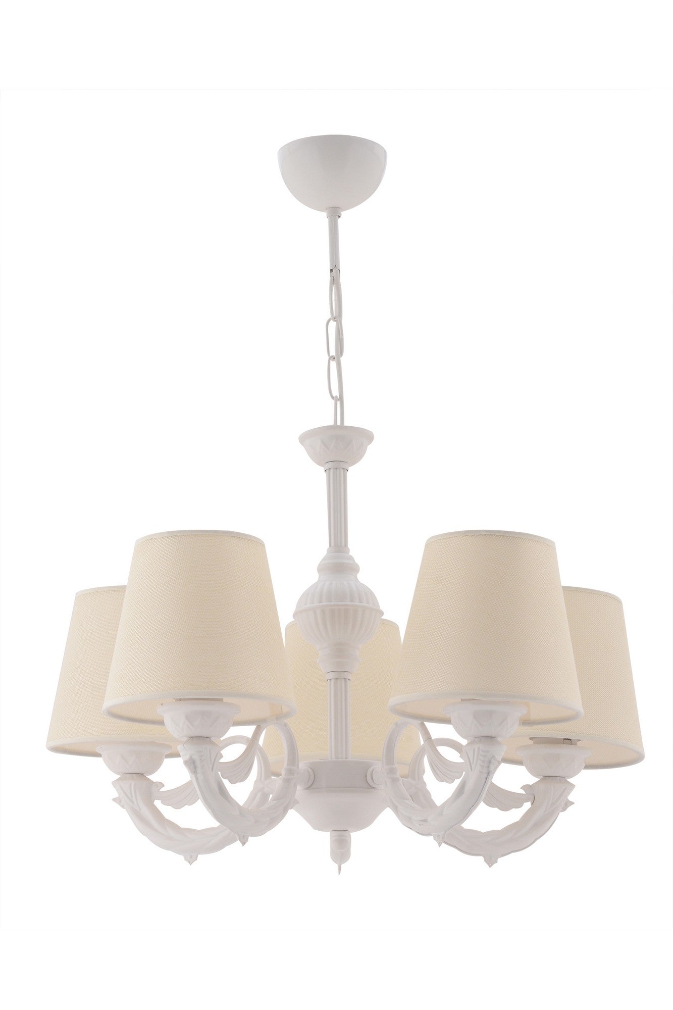 Candeeiro de Teto – 65 cm – Creme e Branco – Metálico