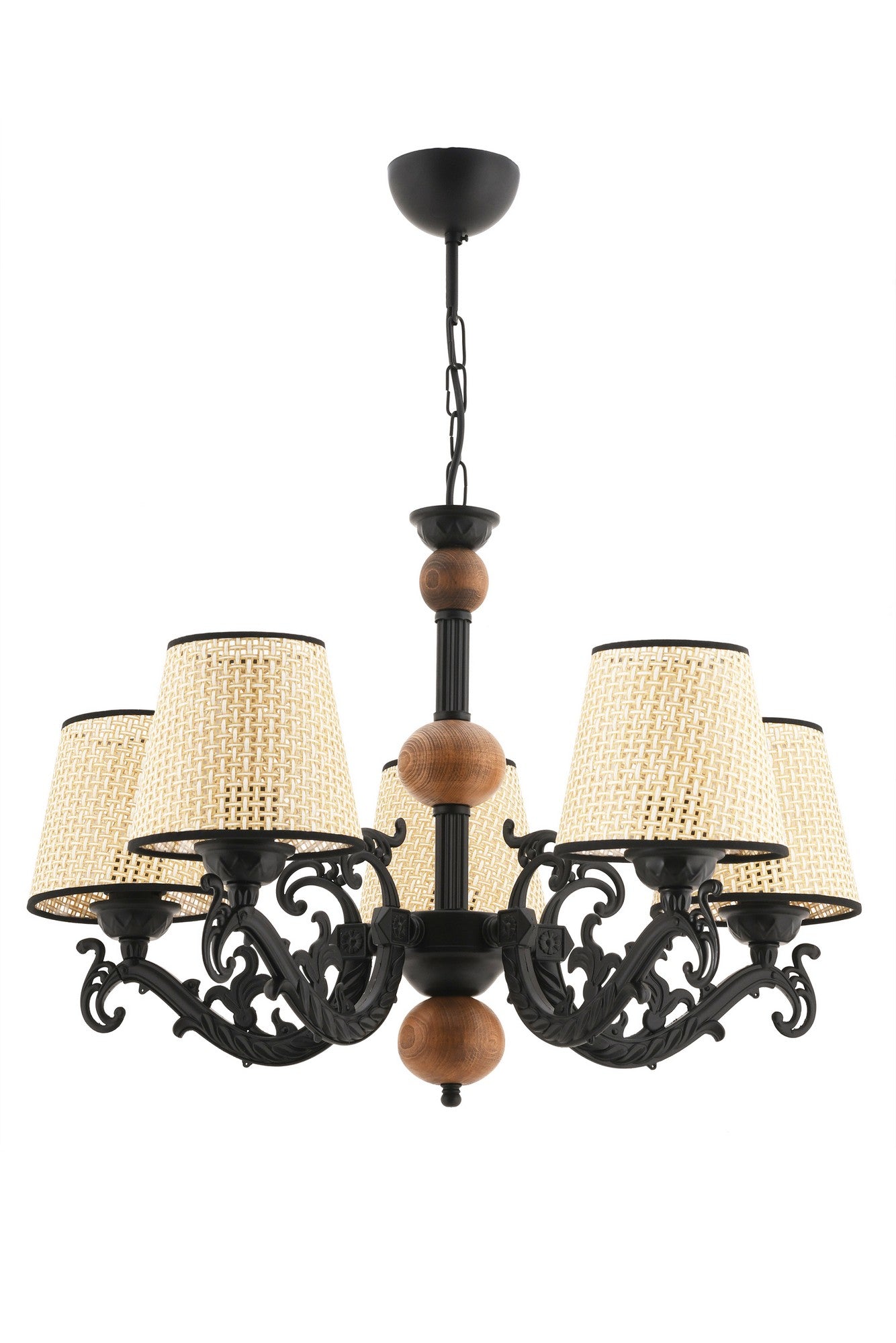 Candeeiro de Teto – 65 cm – Preto, Branco, Creme – Metálico