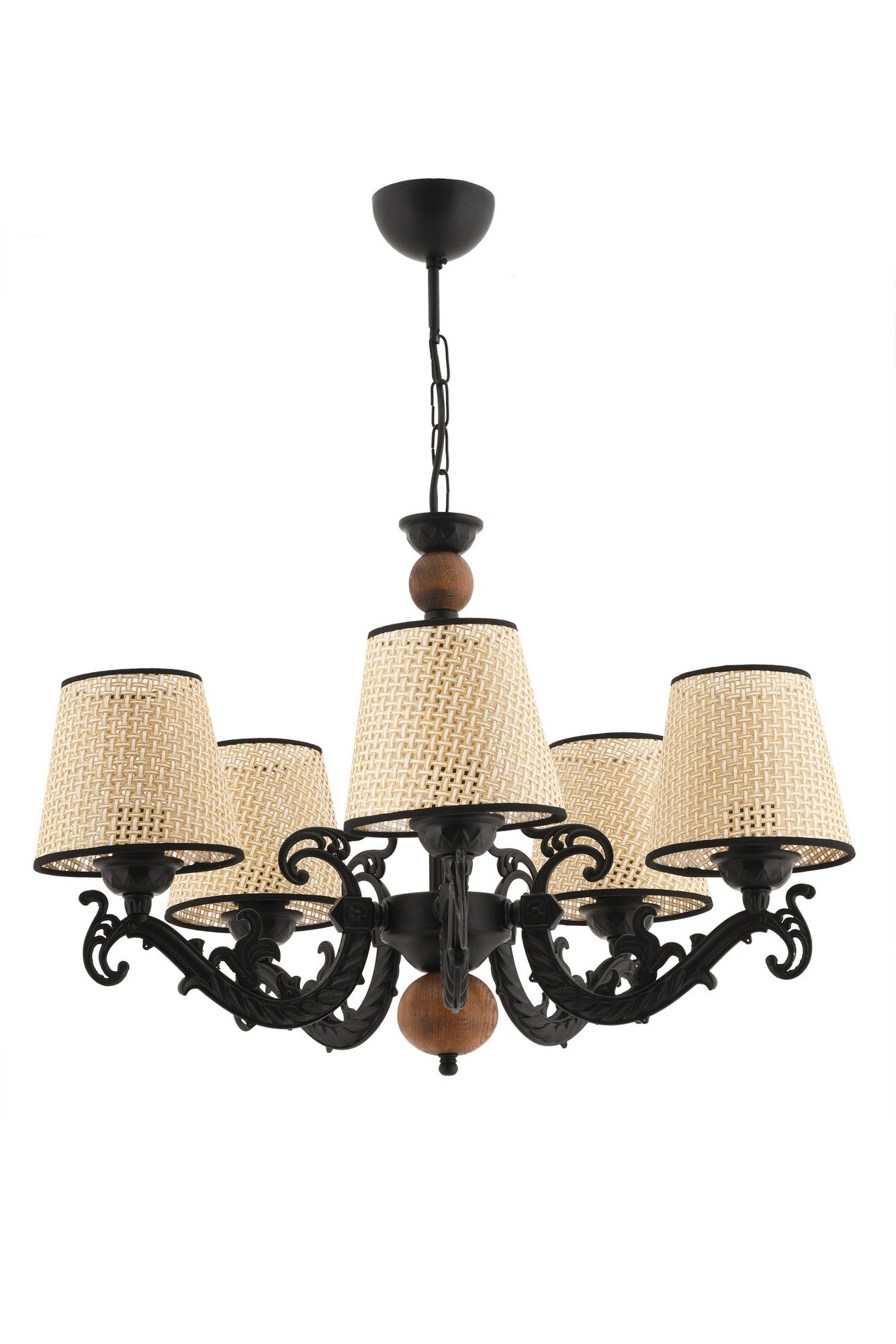 Candeeiro de Teto – 65 cm – Preto, Branco, Creme – Metálico