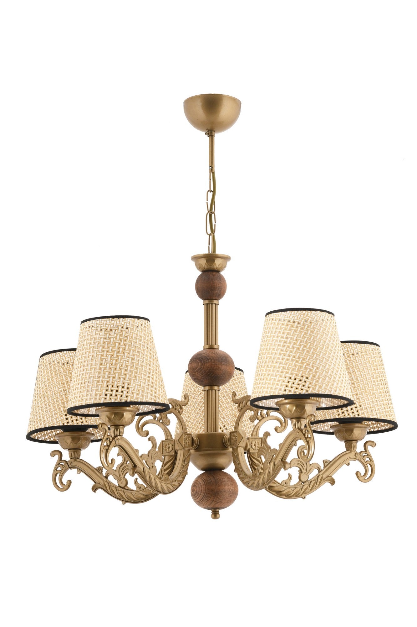 Candeeiro de Teto – 65 cm – Dourado, Branco, Creme – Metal