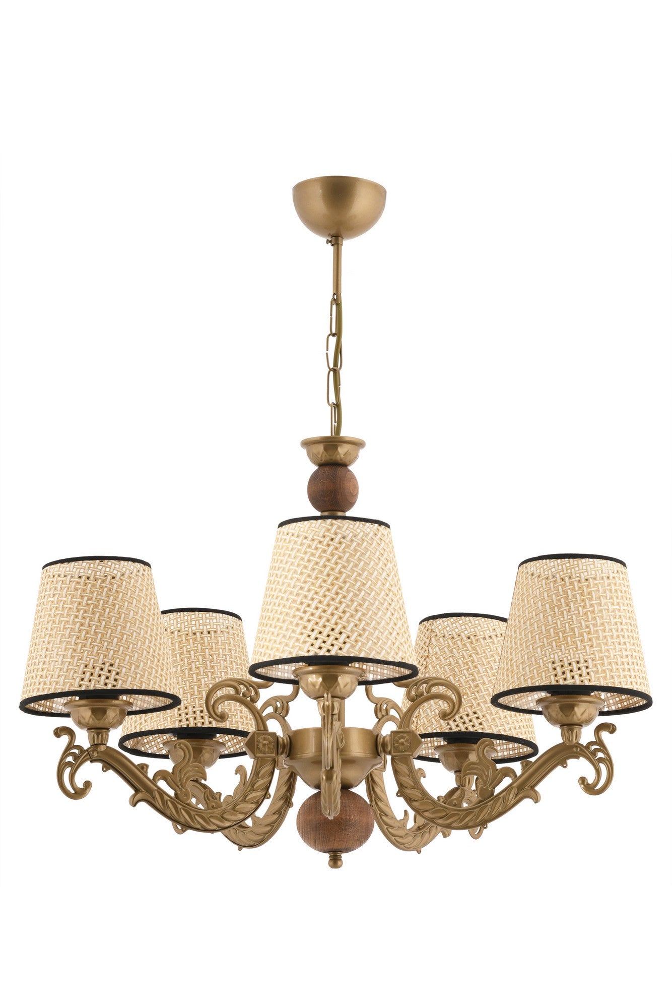 Candeeiro de Teto – 65 cm – Dourado, Branco, Creme – Metal