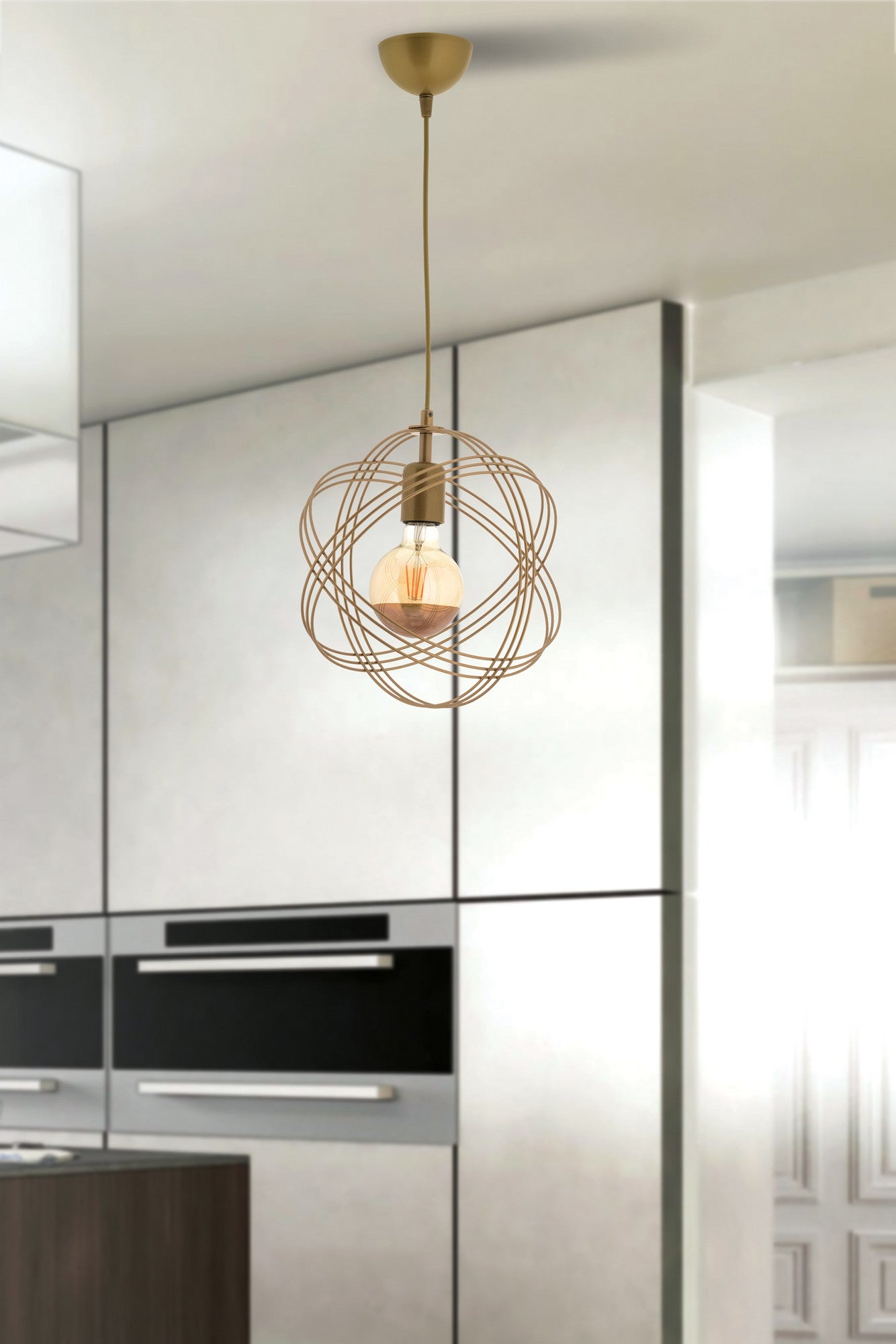 Candeeiro de Teto – 60 cm – Dourado – Metal