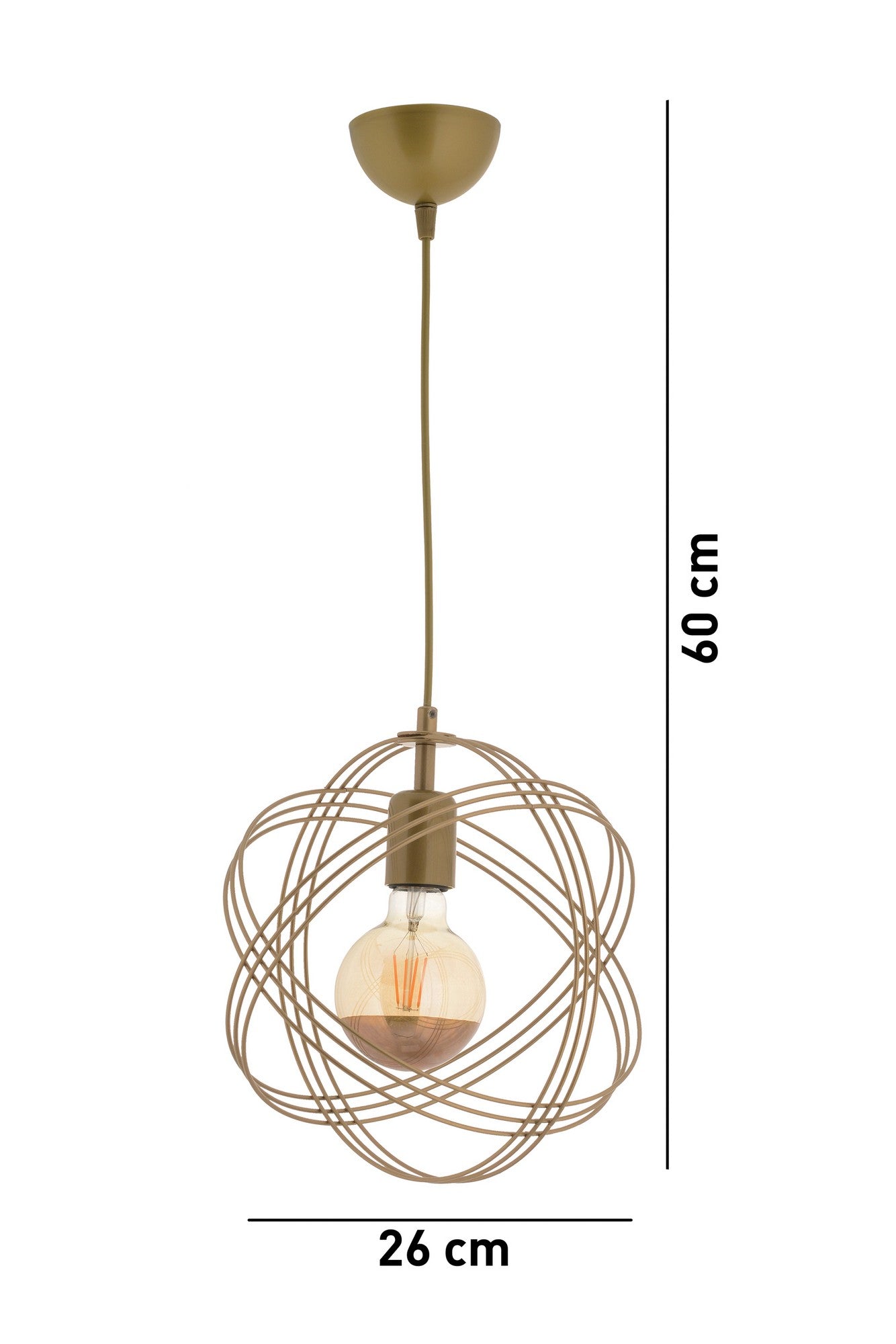 Candeeiro de Teto – 60 cm – Dourado – Metal