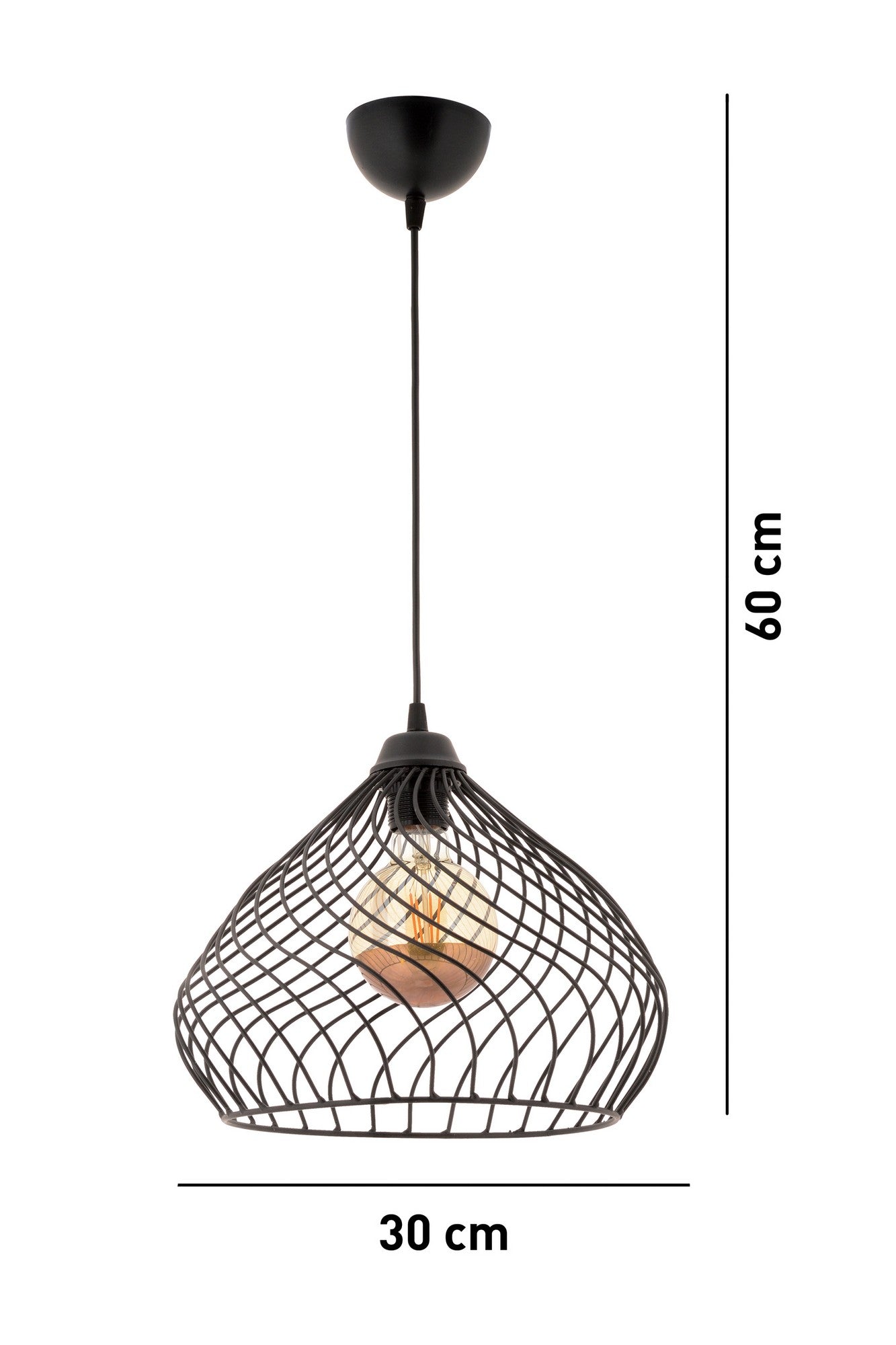 Candeeiro de Teto – 60 cm – Preto – Metálico