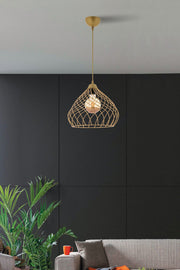Candeeiro de Teto - 60 cm - Dourado - Metal