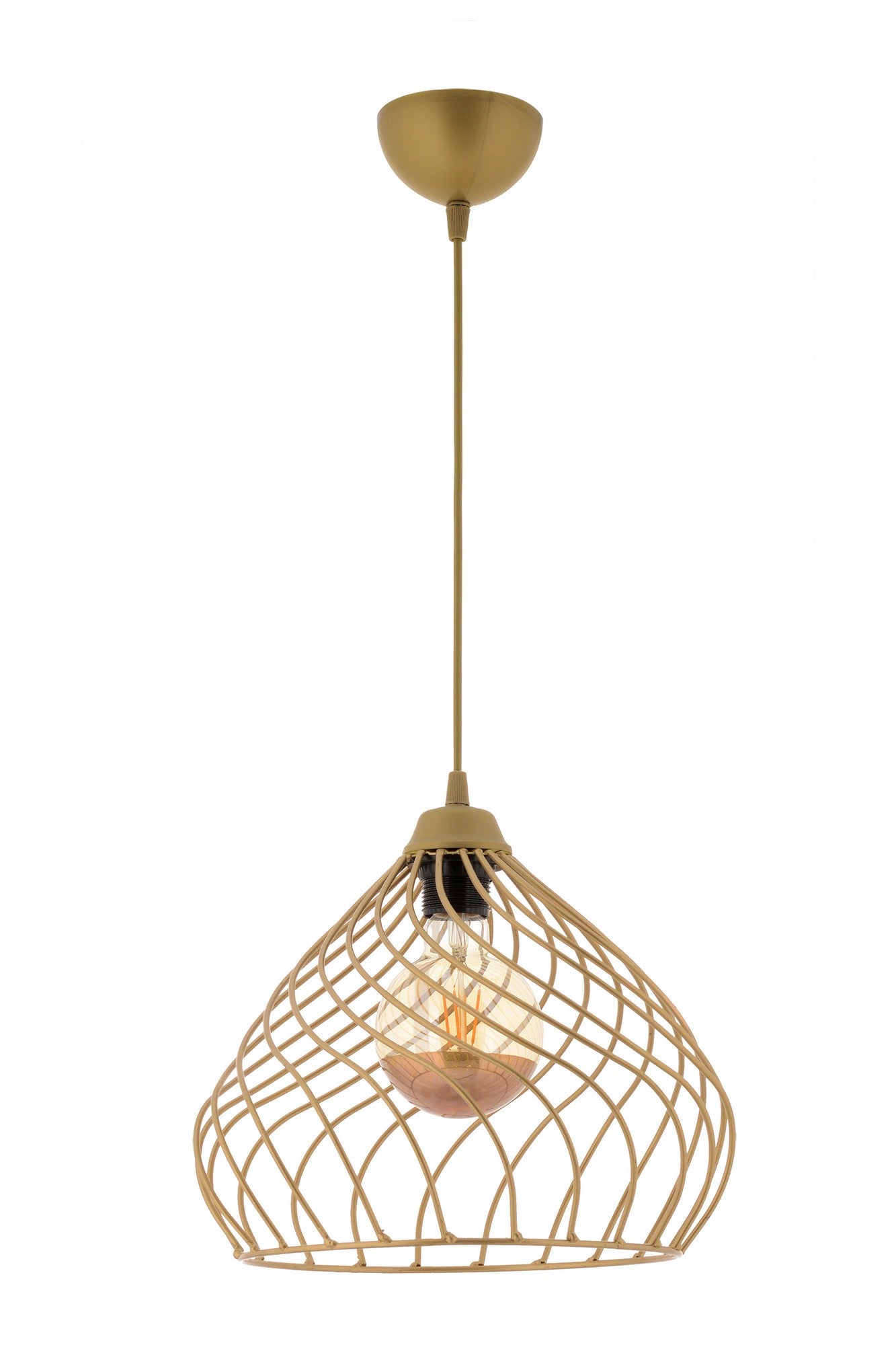 Candeeiro de Teto - 60 cm - Dourado - Metal