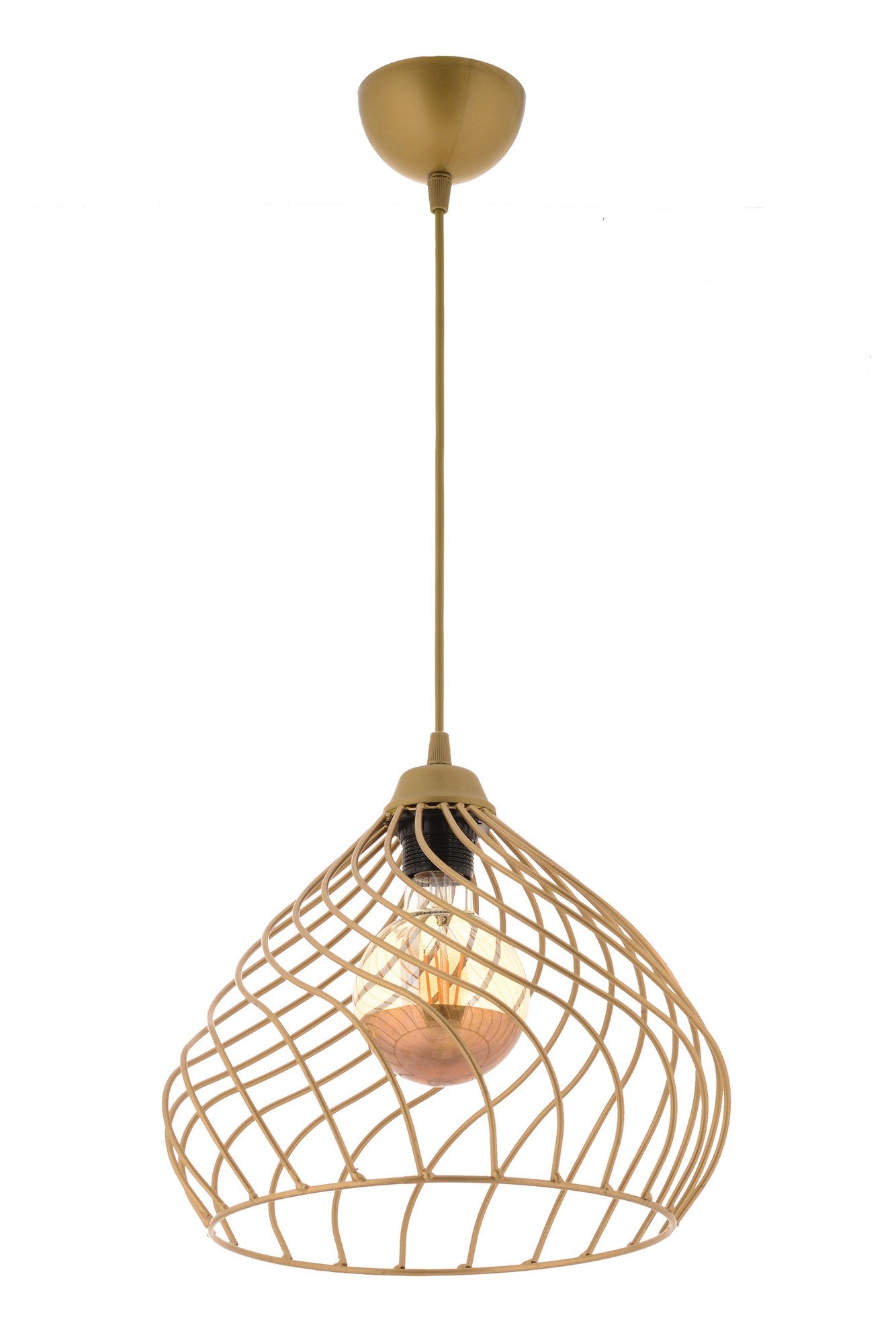 Candeeiro de Teto - 60 cm - Dourado - Metal
