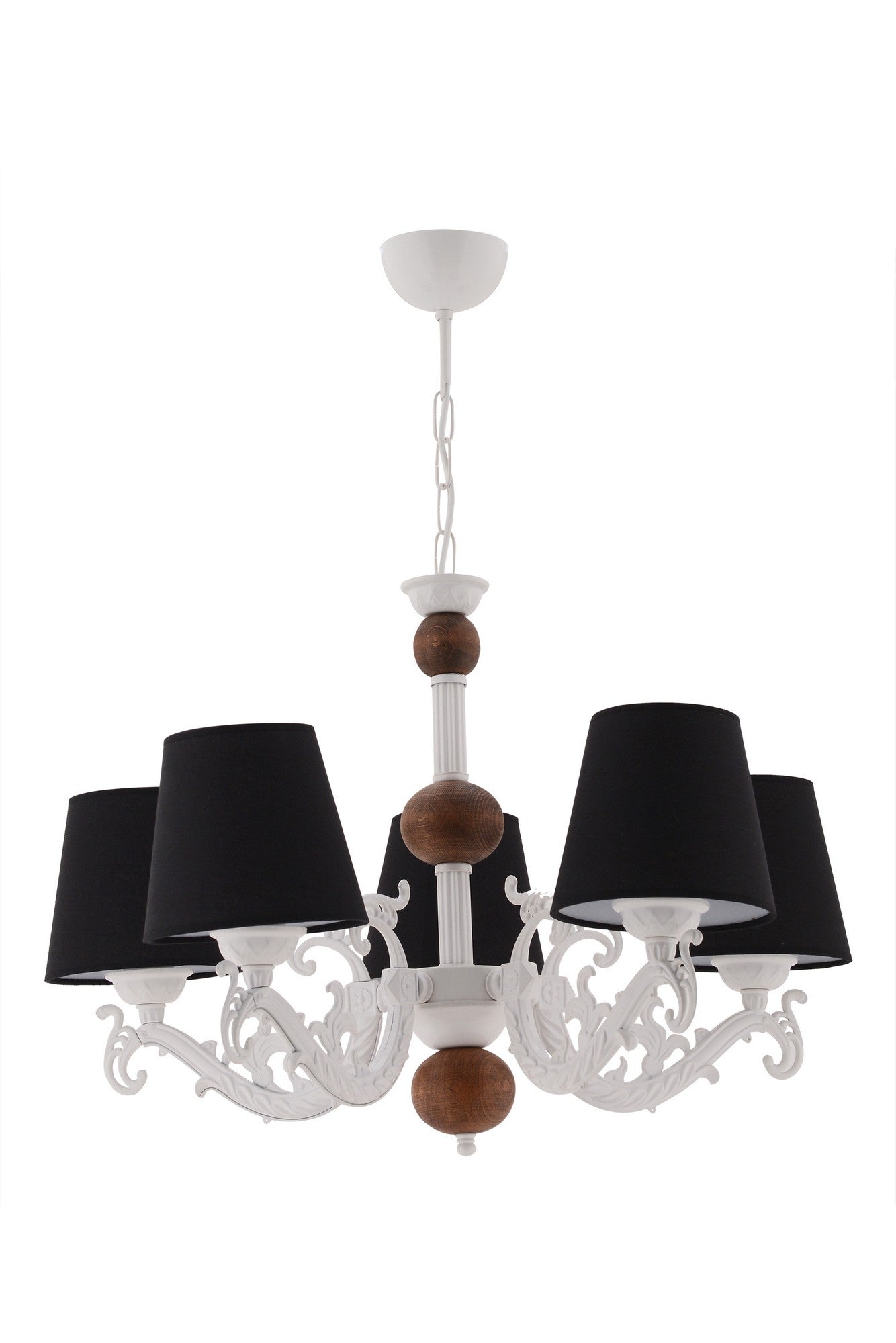 Candeeiro de Teto – 55 cm – Preto, Branco, Marrom – Metálico