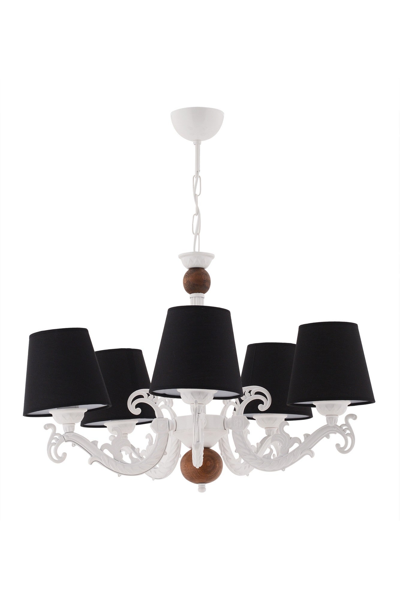 Candeeiro de Teto – 55 cm – Preto, Branco, Marrom – Metálico