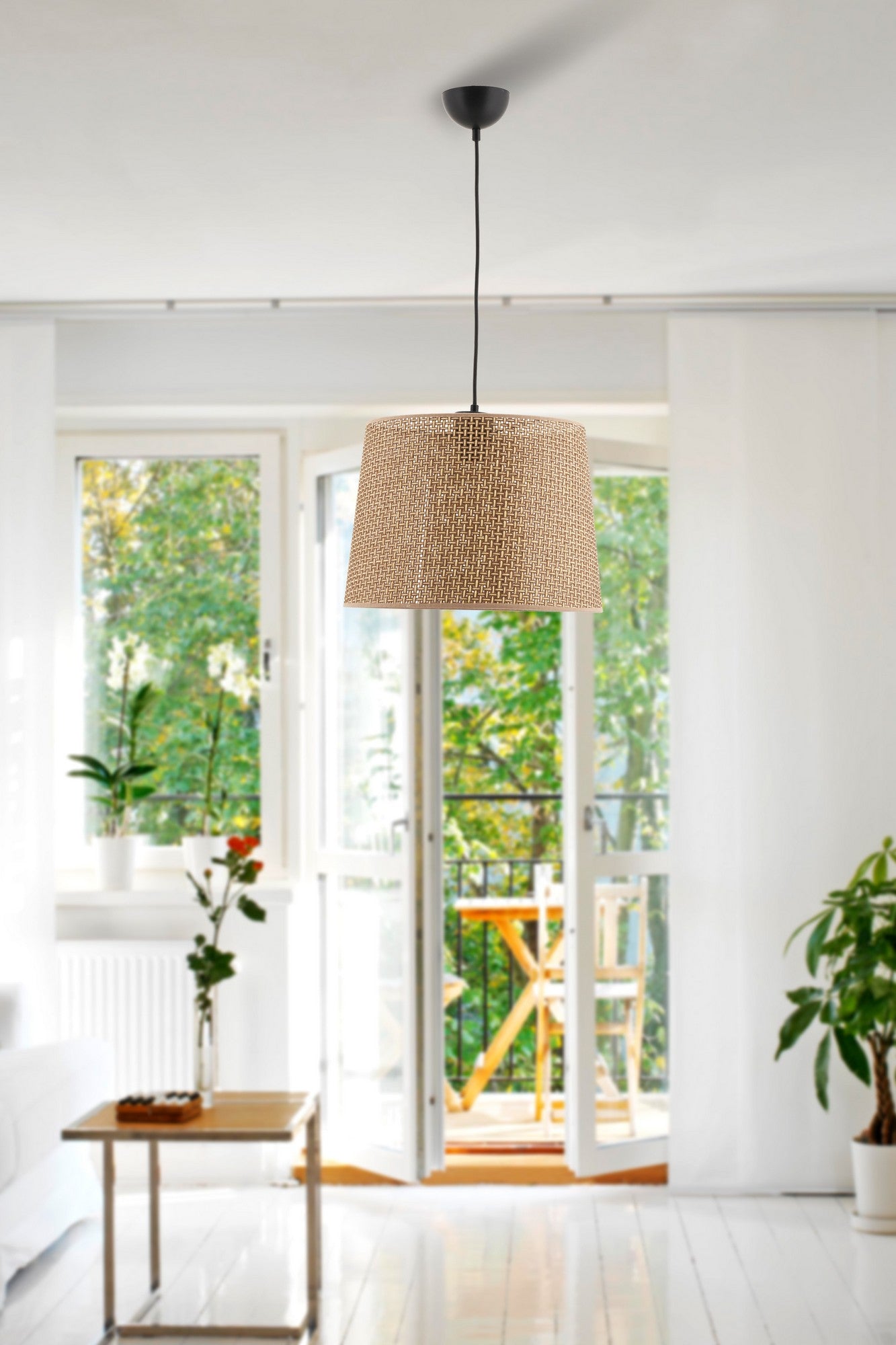 Candeeiro de Teto - 60 cm - Preto - Metal