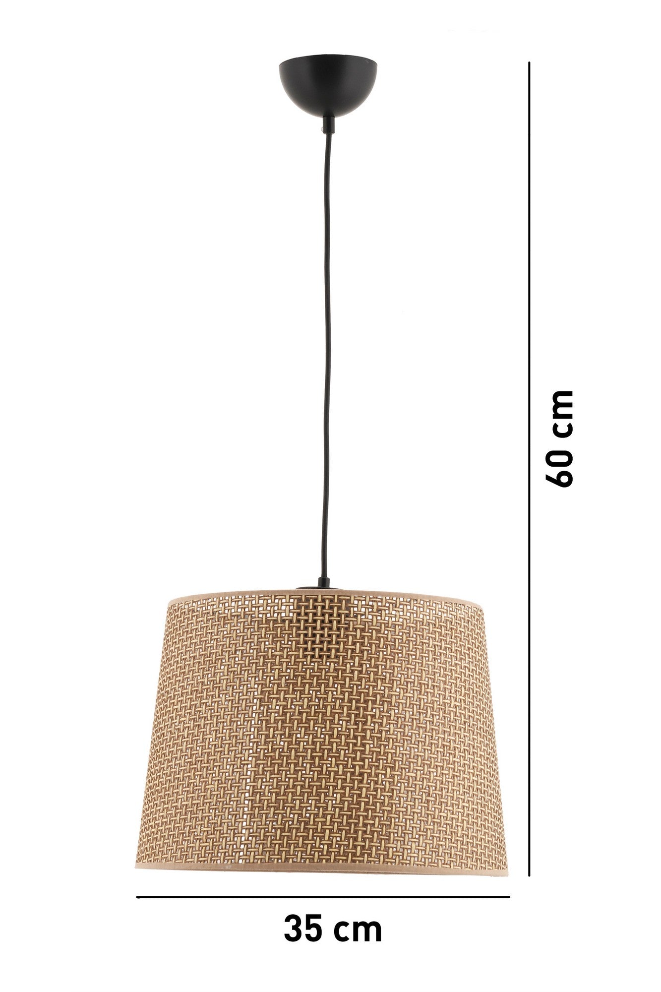 Candeeiro de Teto - 60 cm - Preto - Metal