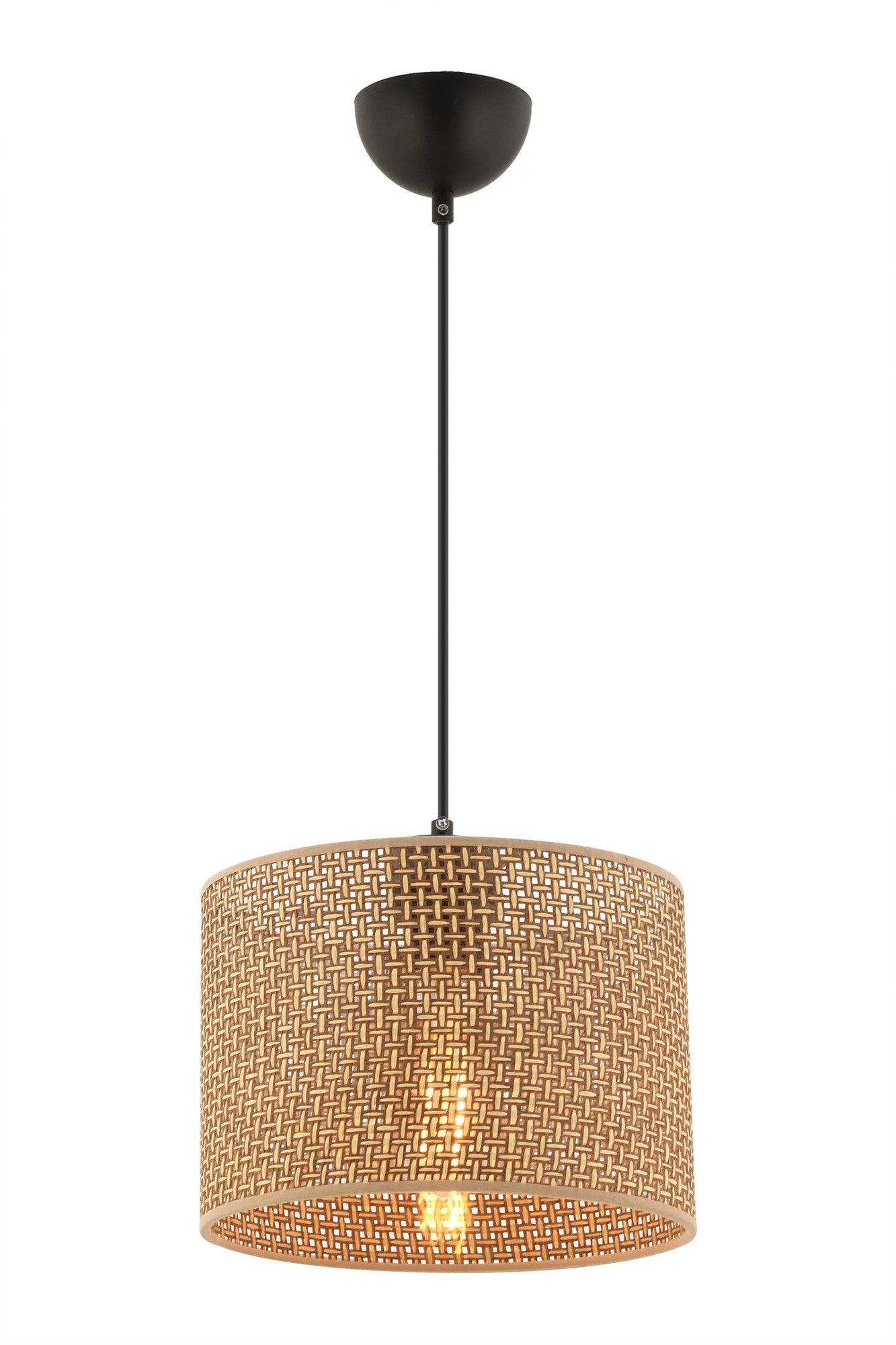 Candeeiro de Teto – 25 cm x 25 cm – Bege – Metal e Algodão