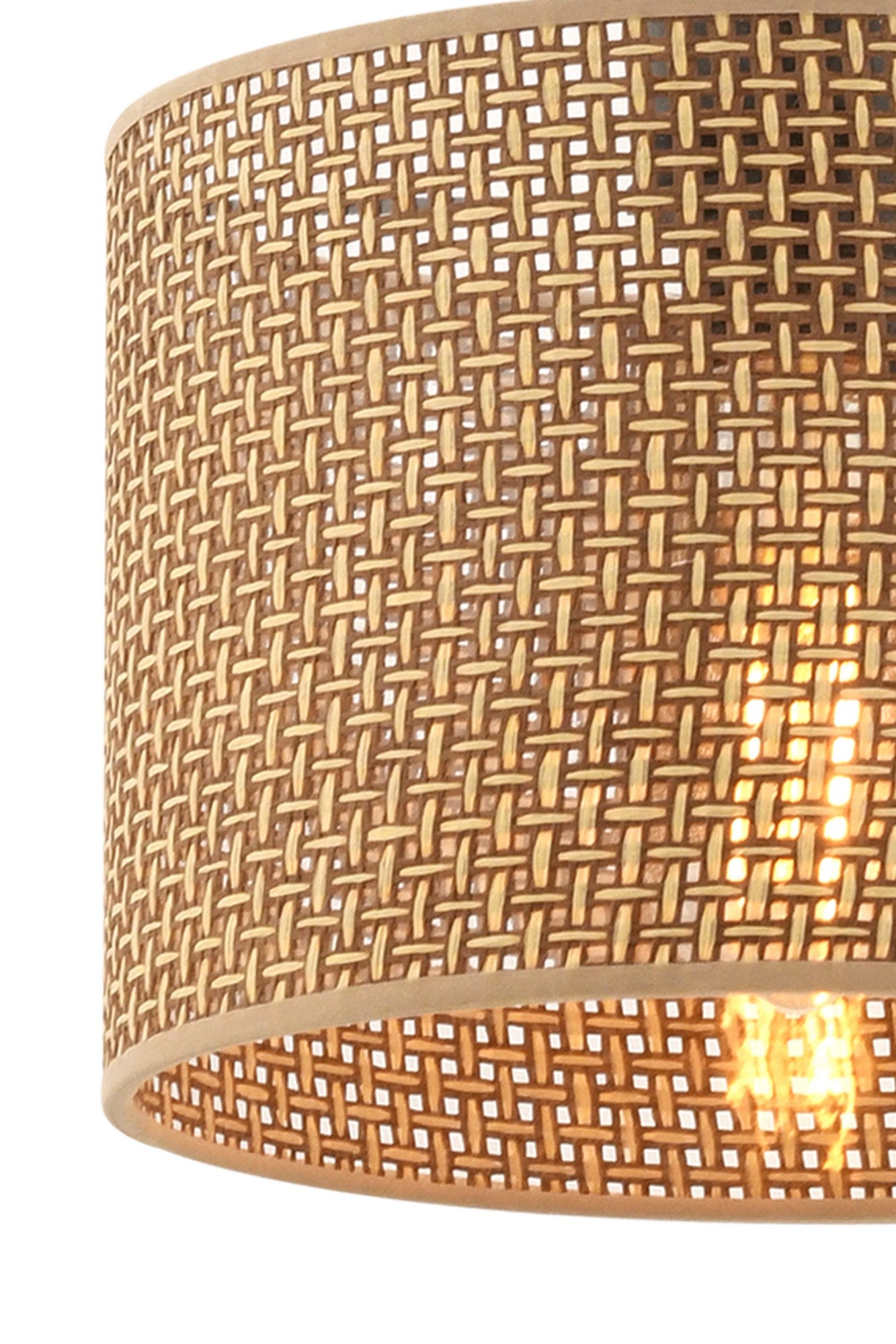 Candeeiro de Teto – 25 cm x 25 cm – Bege – Metal e Algodão