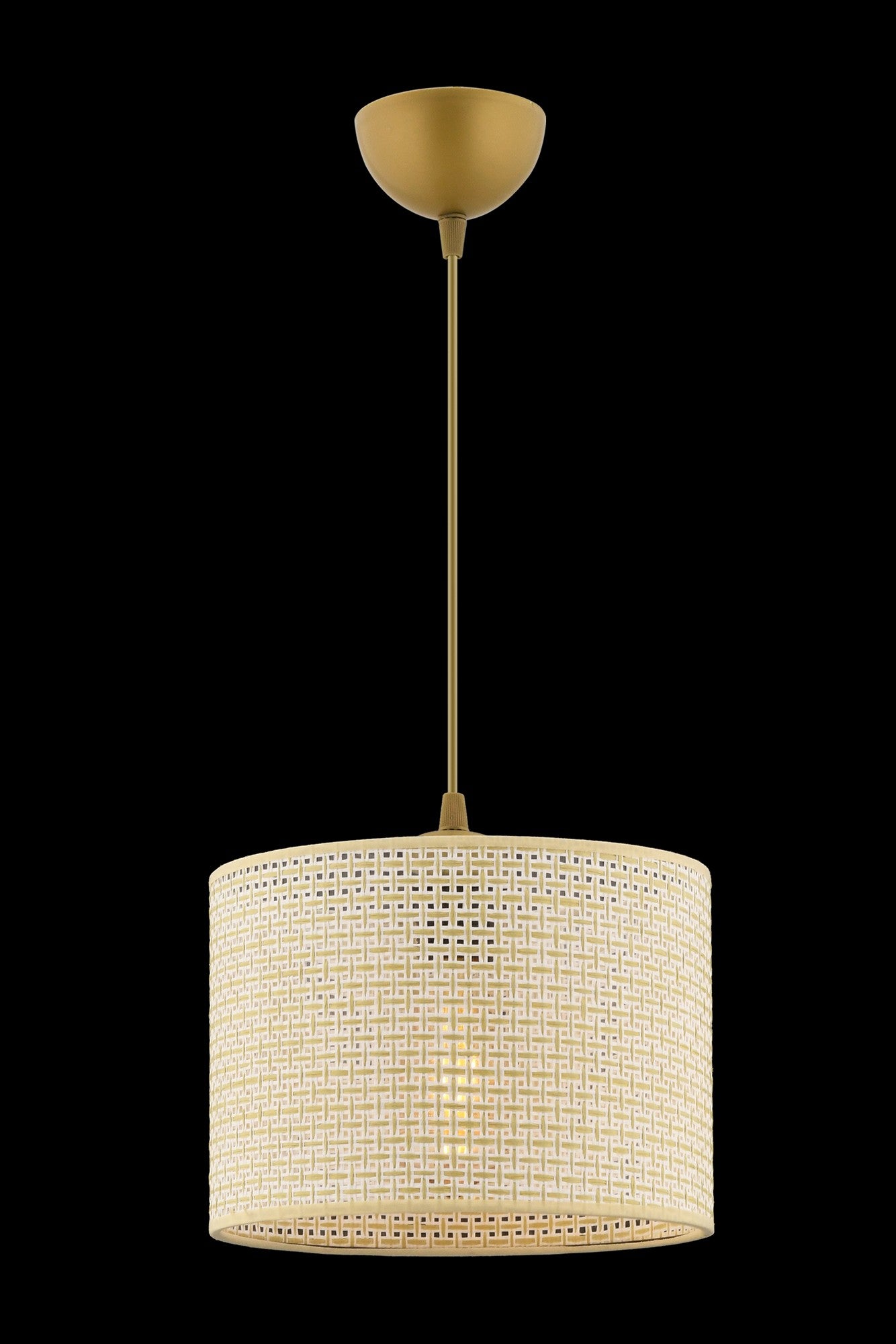Candeeiro de Teto – 25 cm x 25 cm – Creme – Metal e Algodão