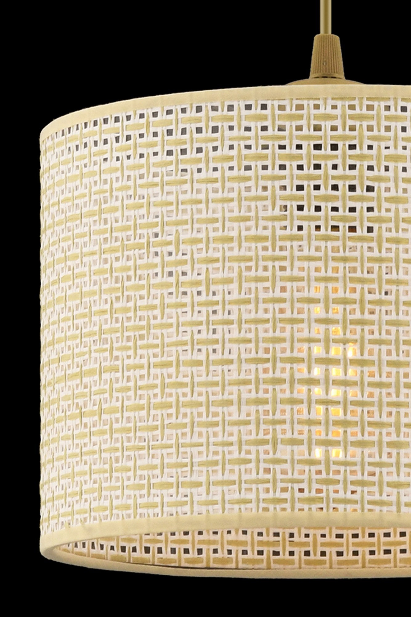 Candeeiro de Teto – 25 cm x 25 cm – Creme – Metal e Algodão