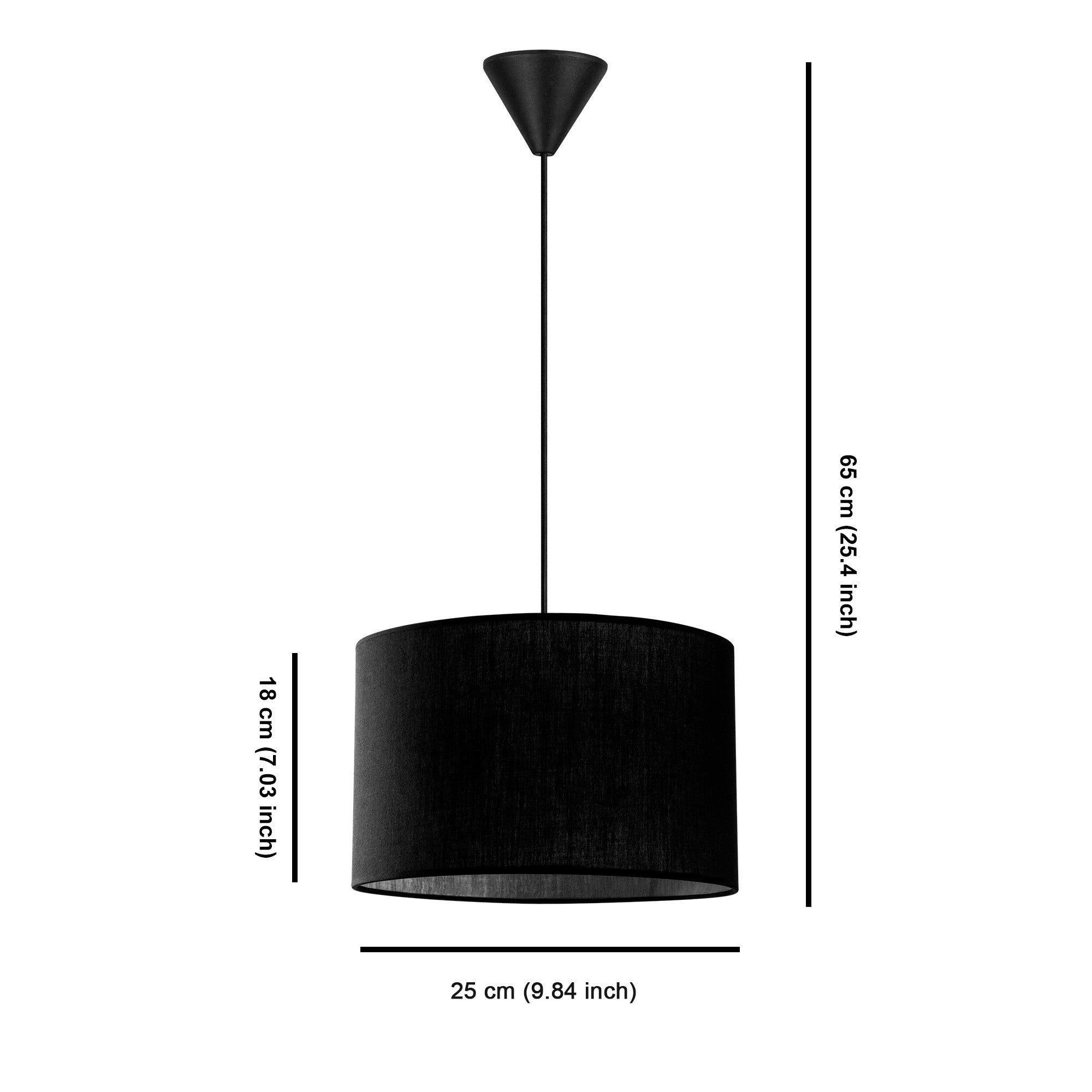 Candeeiro de Teto – 25 cm x 25 cm – Creme – Metal e Algodão