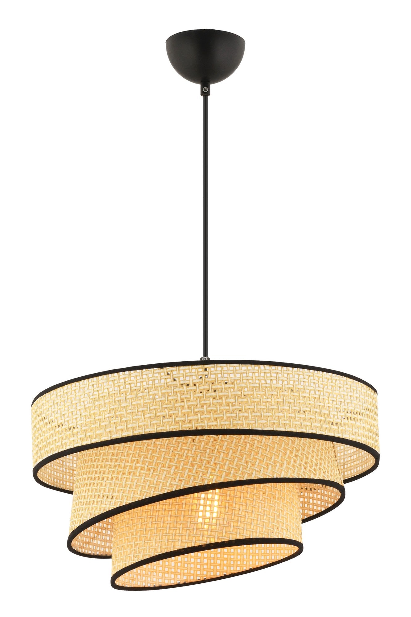 Candeeiro de Teto – 72 cm – Camel e Preto – Metal