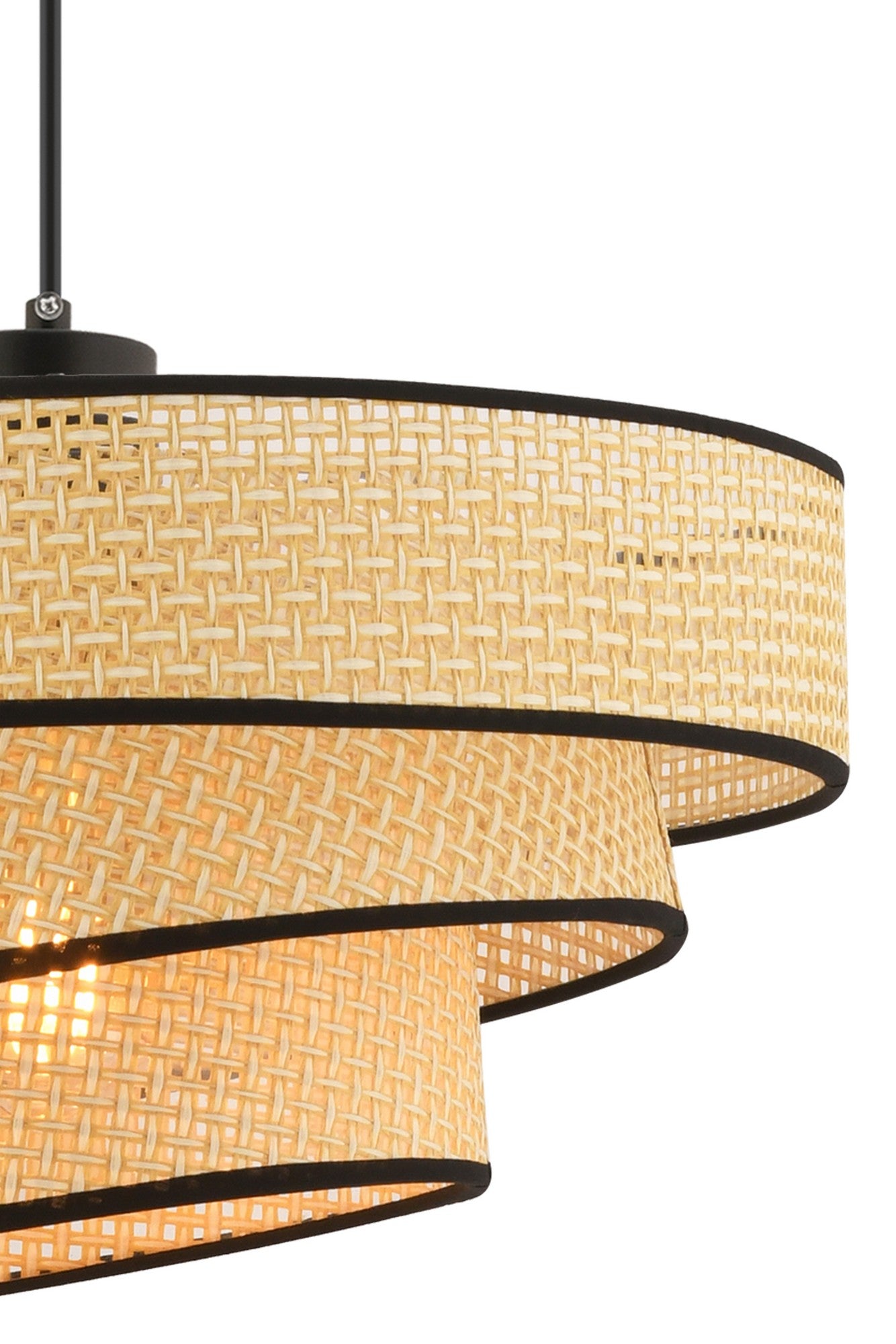 Candeeiro de Teto – 72 cm – Camel e Preto – Metal