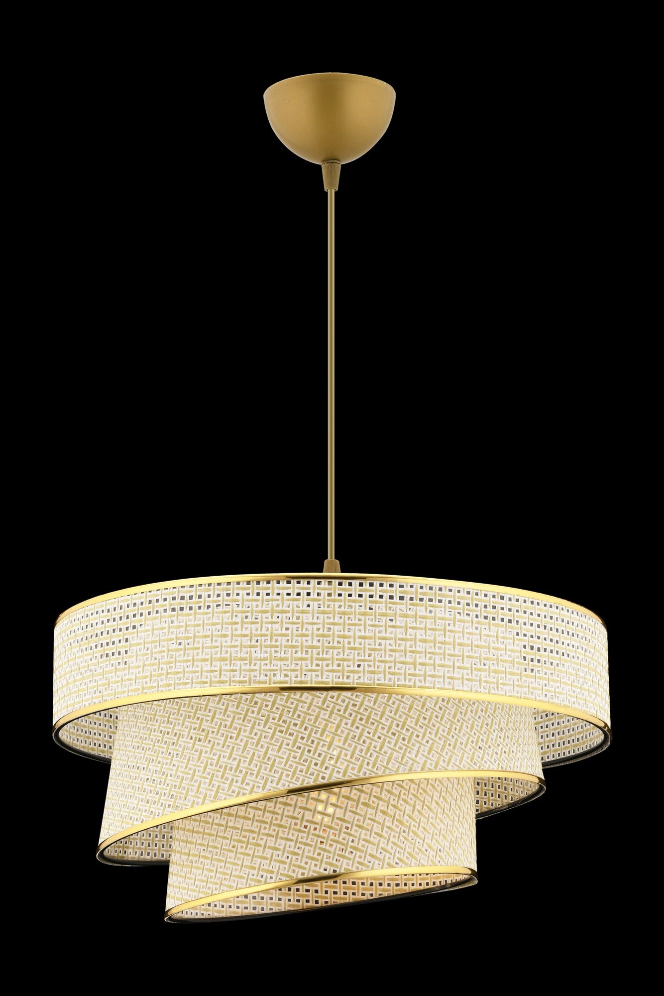 Candeeiro de Teto – 72 cm – Creme e Dourado – Metal