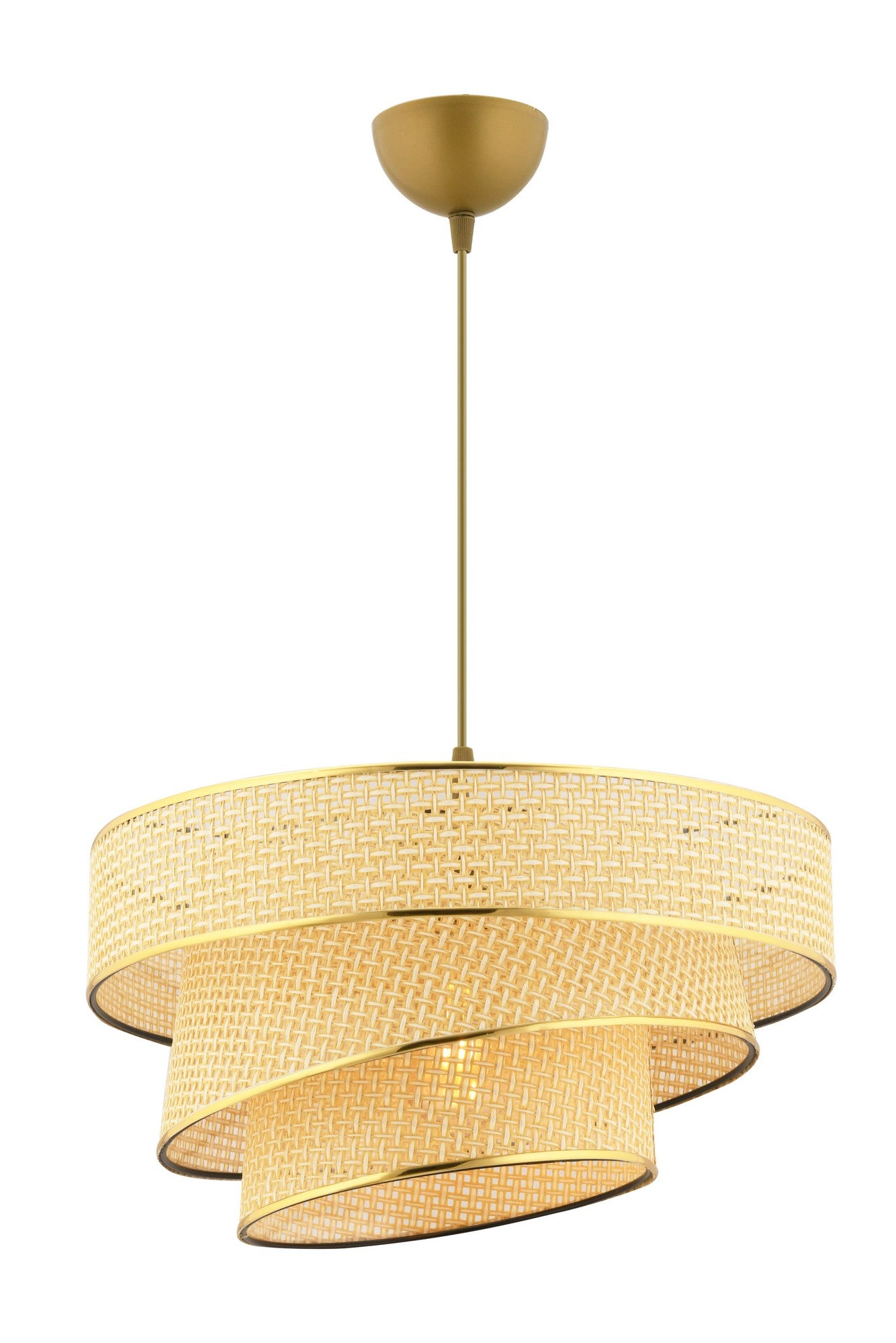 Candeeiro de Teto – 72 cm – Camelo – Metal e algodão