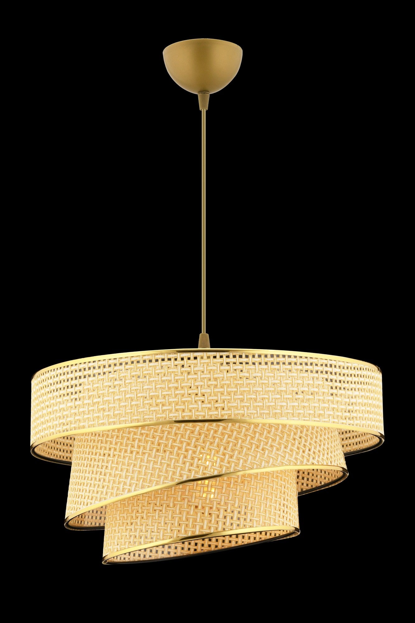 Candeeiro de Teto – 72 cm – Camelo – Metal e algodão