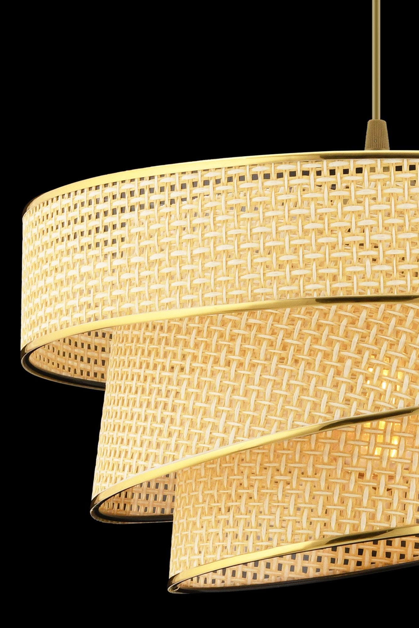 Candeeiro de Teto – 72 cm – Camelo – Metal e algodão