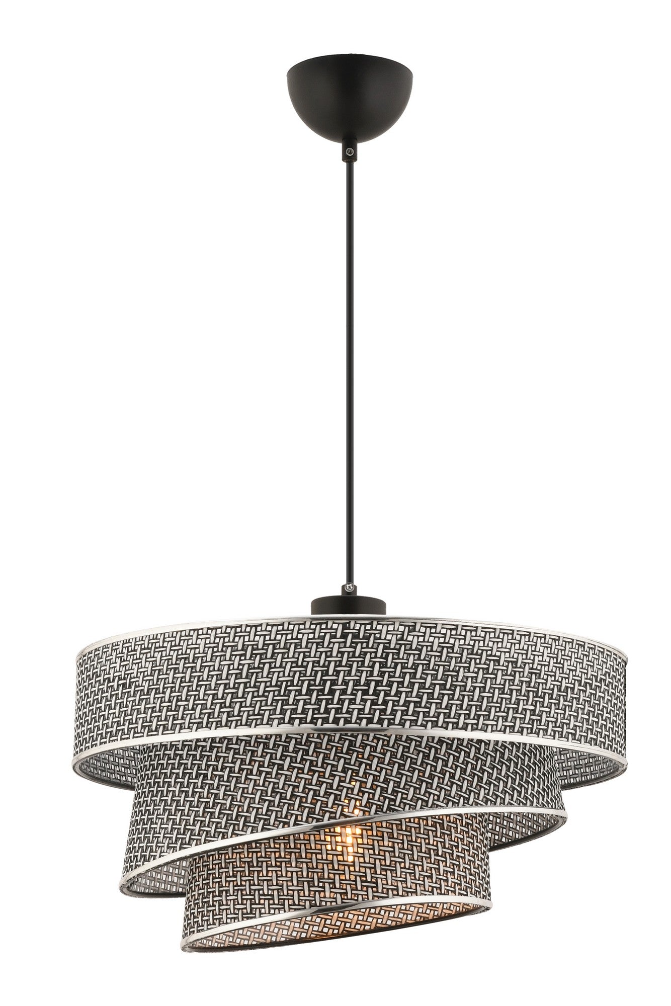 Candeeiro de Teto – 72 cm – Cinza – Metal e Algodão