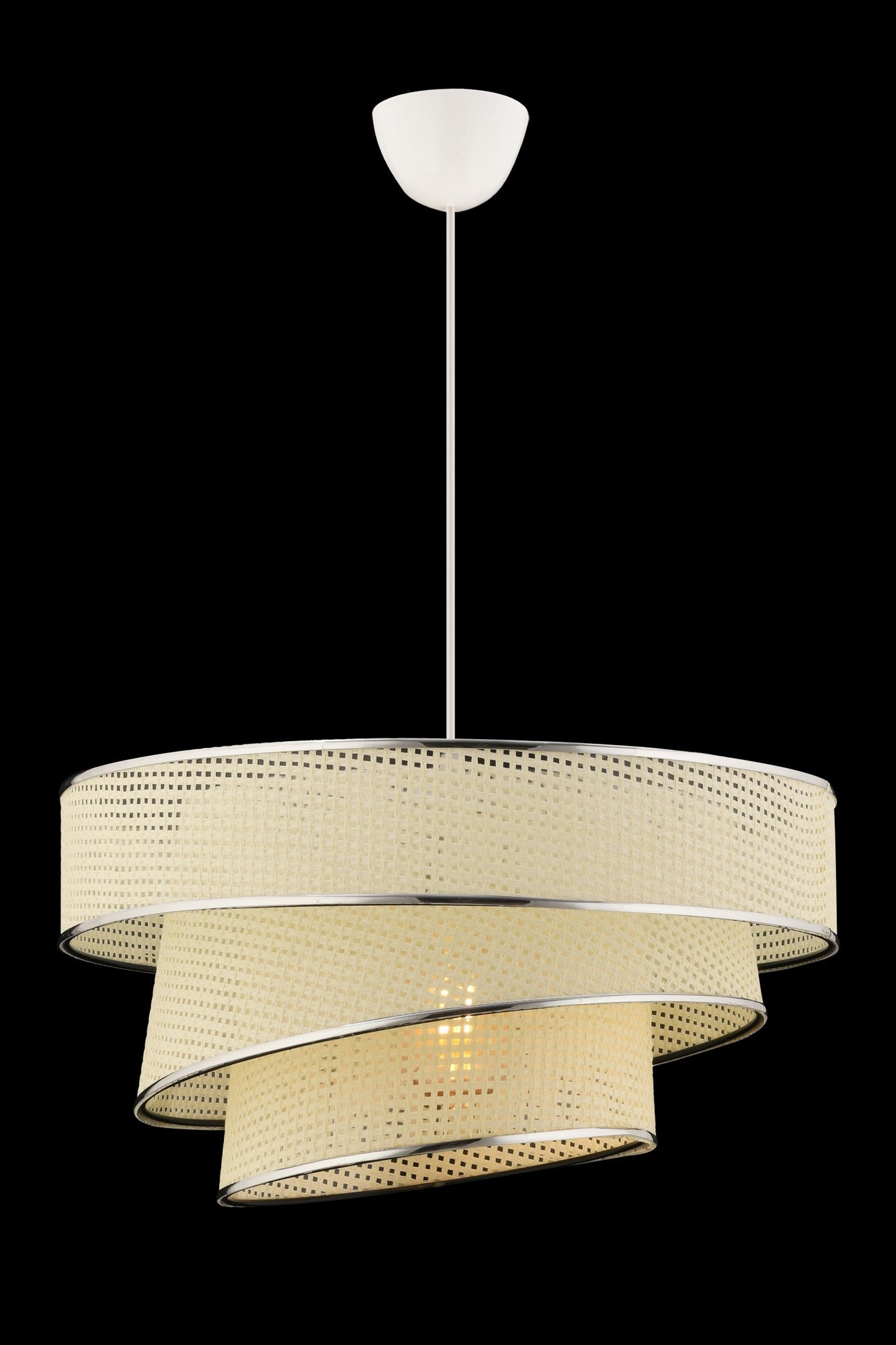 Candeeiro de Teto – 40 x 40 cm – Branco e Prata – Metal