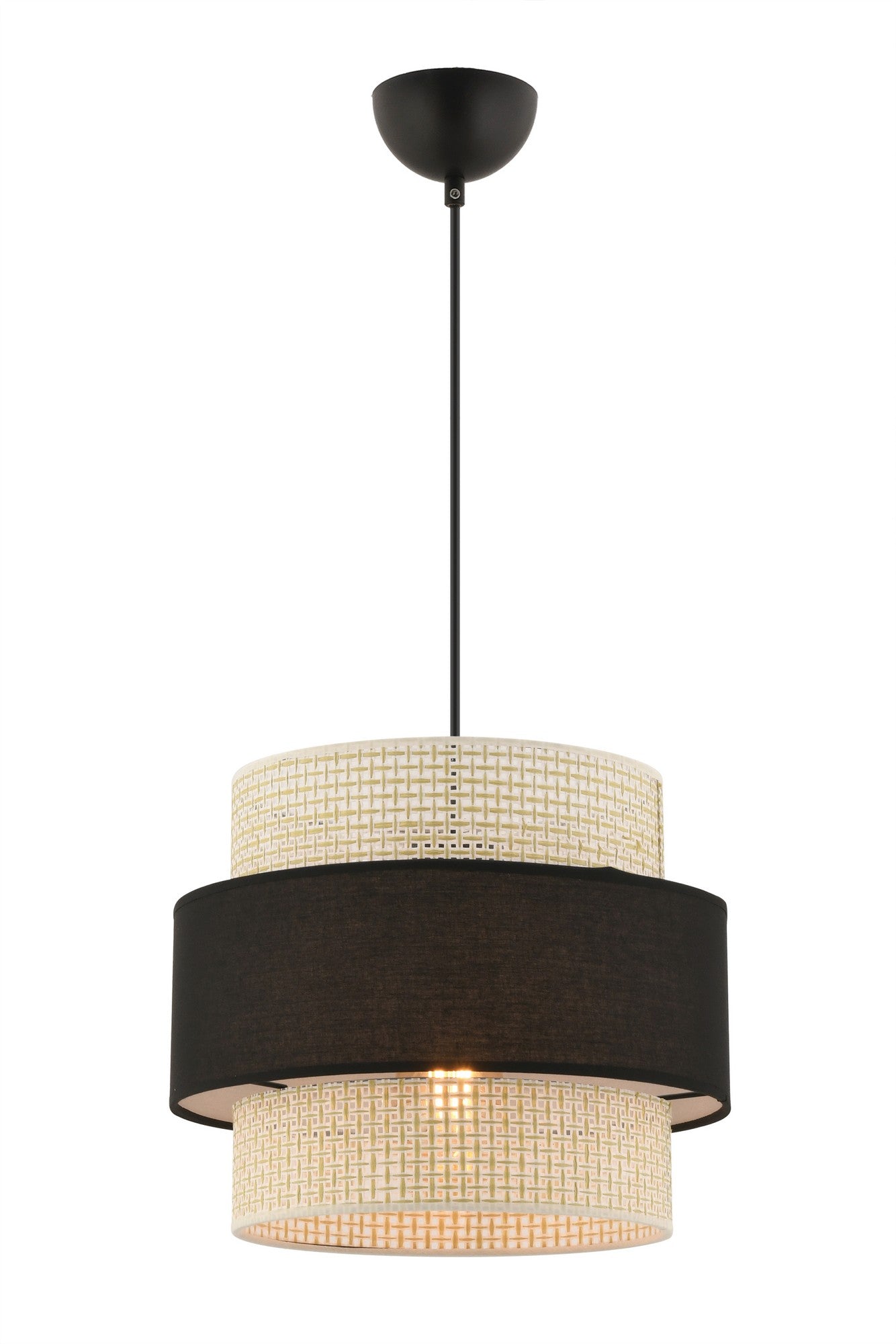 Candeeiro de Teto – 30 x 30 cm – Creme e Preto – Metal