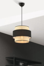 Candeeiro de Teto – 30 x 30 cm – Camelo e Preto – Metal