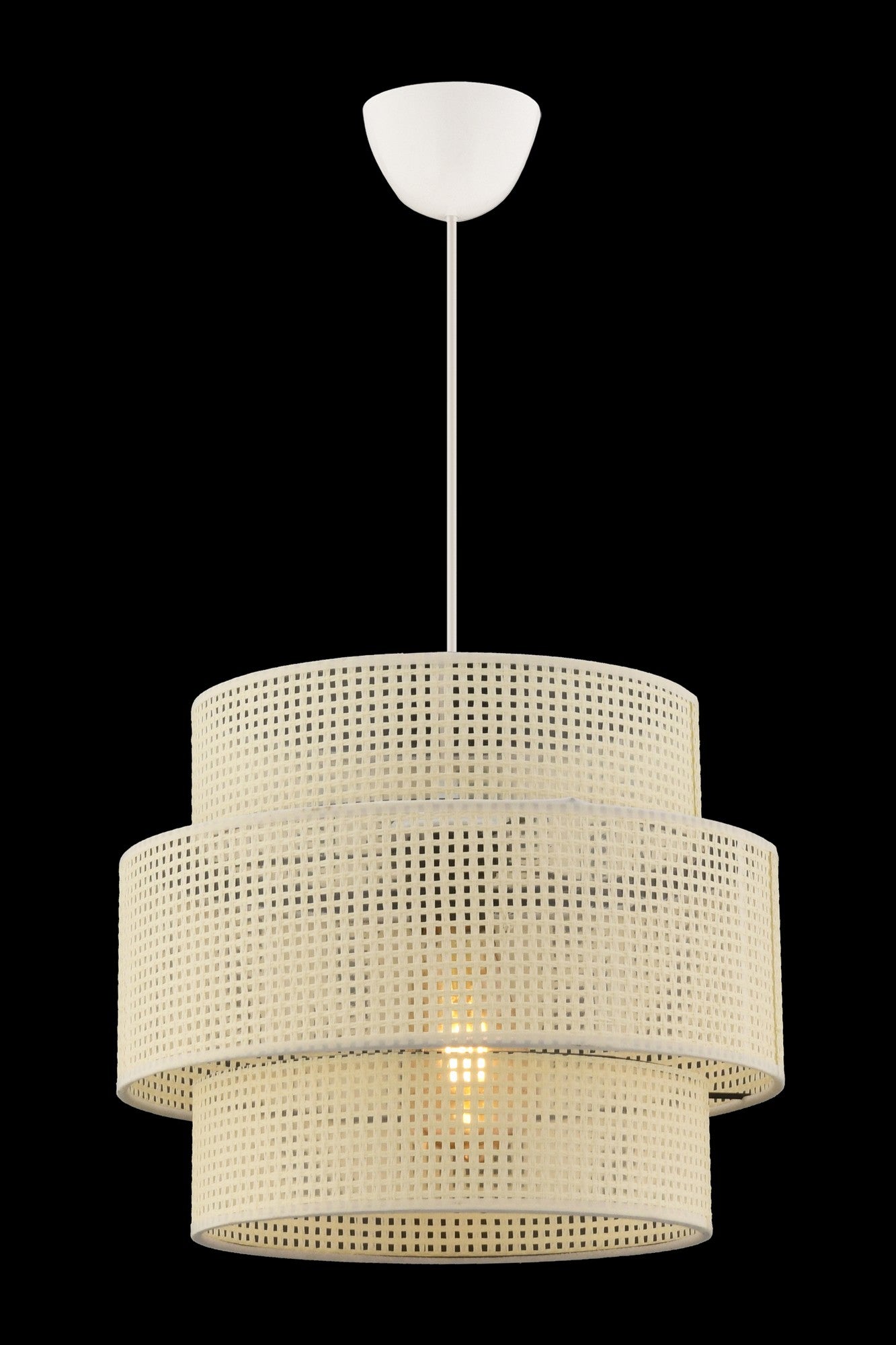 Candeeiro de Teto – 65 cm – Branco – Metal e tecido