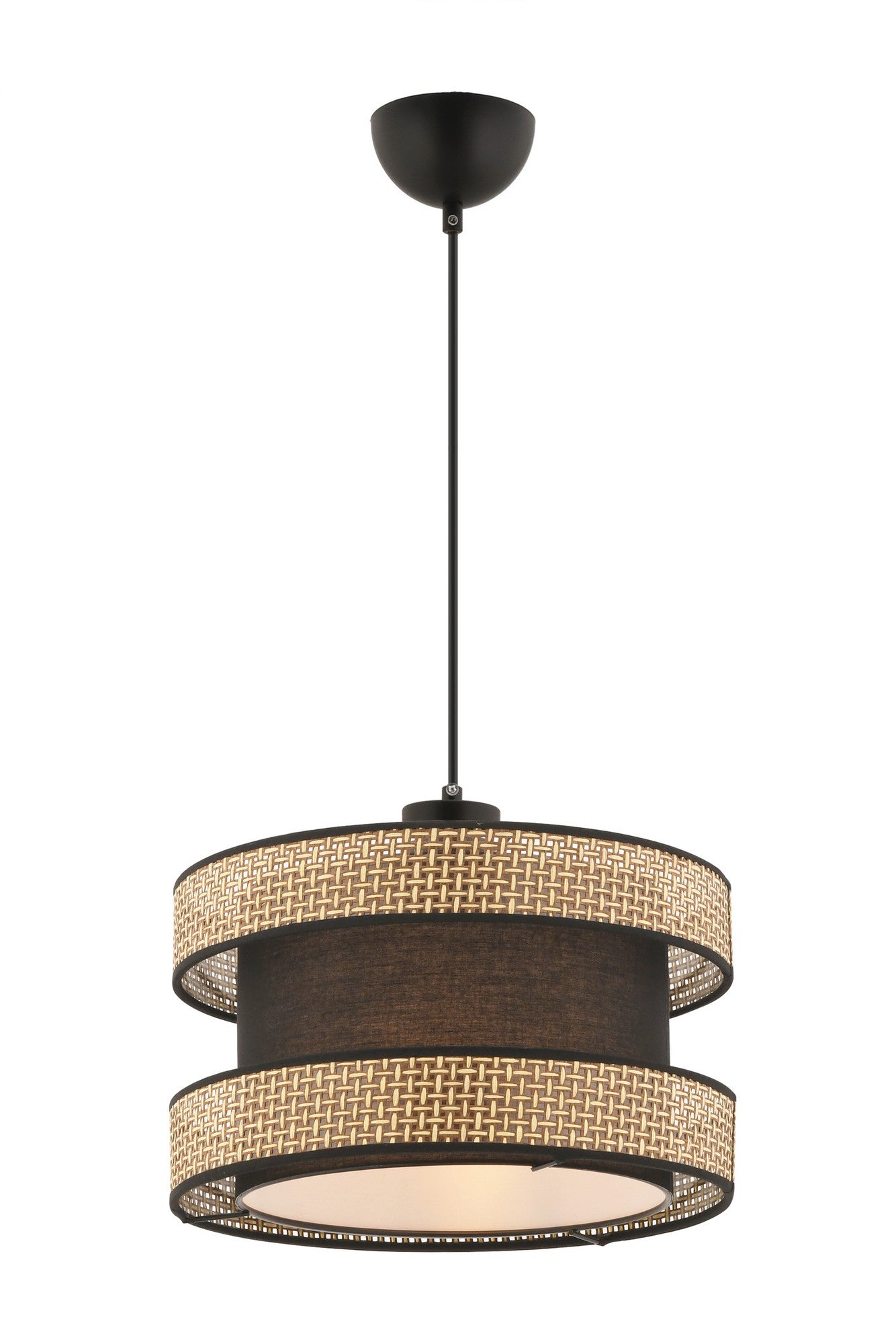 Candeeiro de Teto – 65 cm – Bege e Preto – Metal