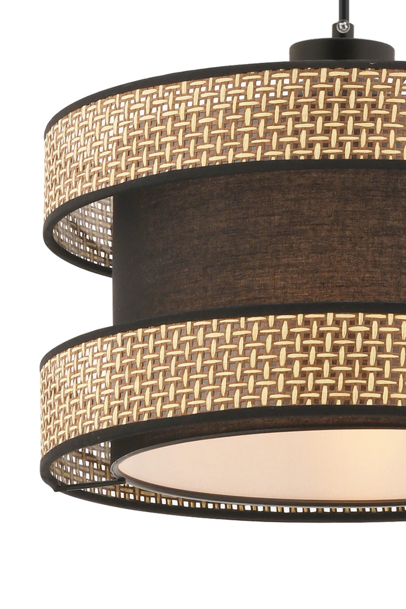 Candeeiro de Teto – 65 cm – Bege e Preto – Metal