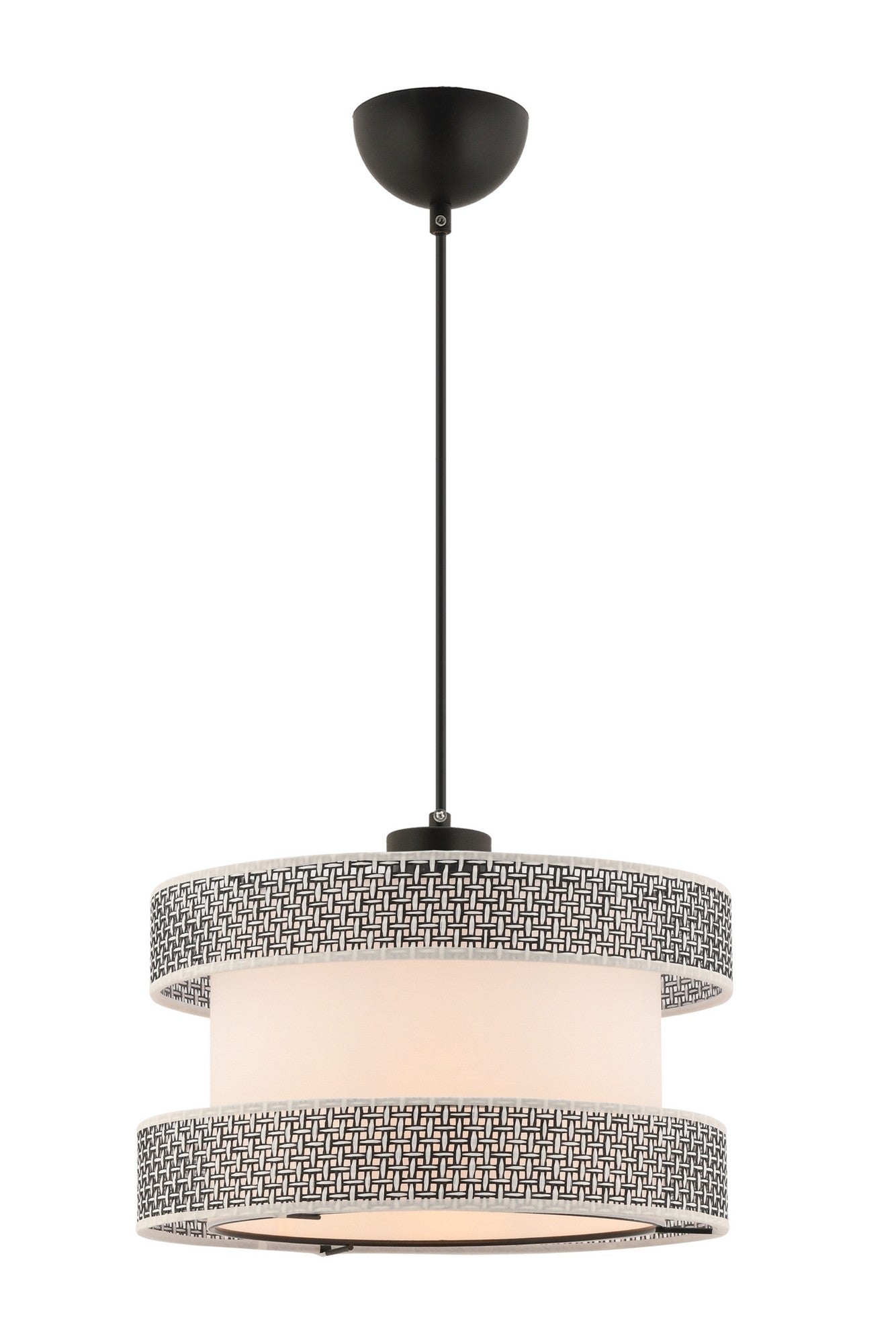 Candeeiro de Teto – 40 x 40 cm – Cinza e Branco – Metal e Algodão