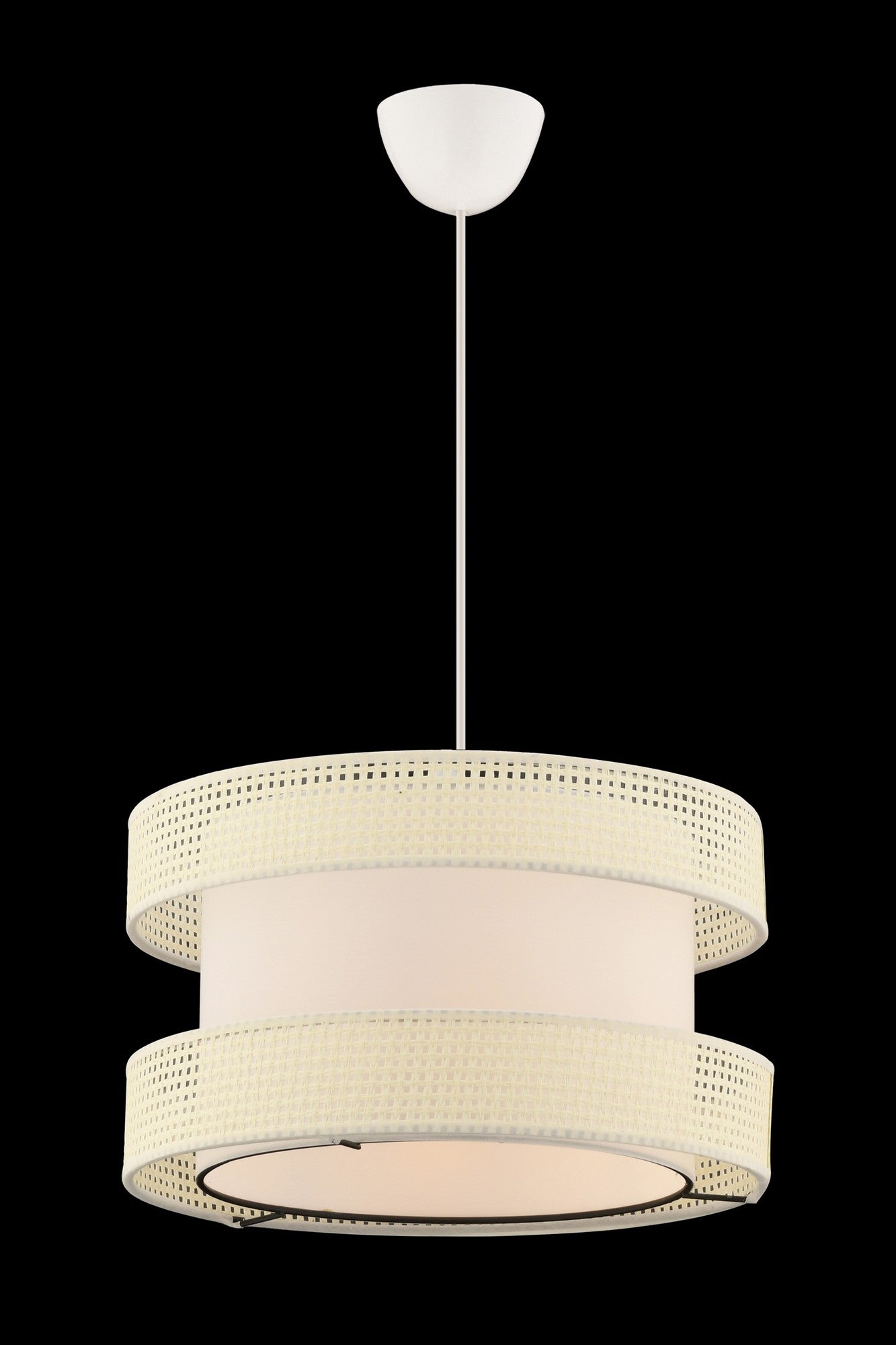 Candeeiro de Teto – 65 cm – Branco – Metal e Algodão