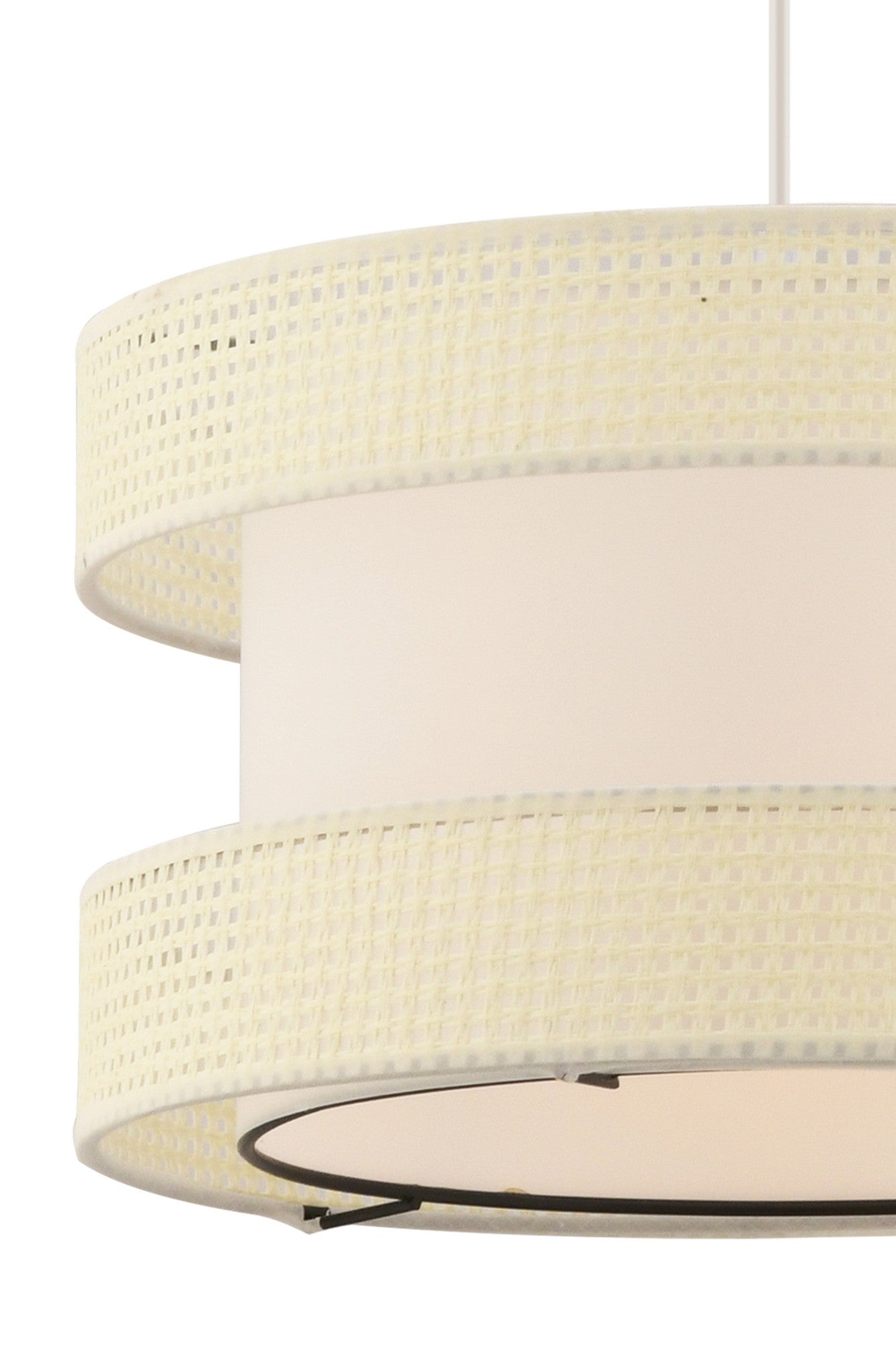 Candeeiro de Teto – 65 cm – Branco – Metal e Algodão