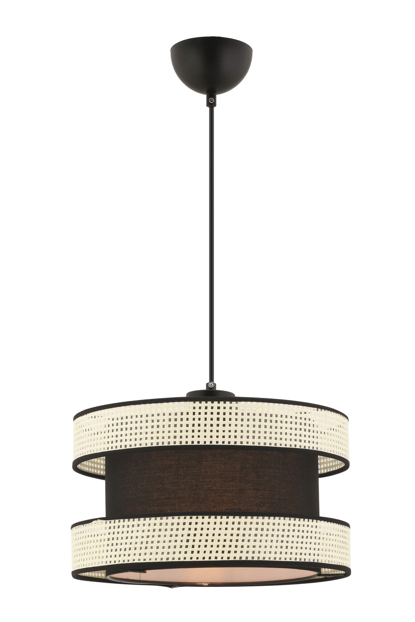 Candeeiro de Teto – 65 cm – Branco e Preto – Metal