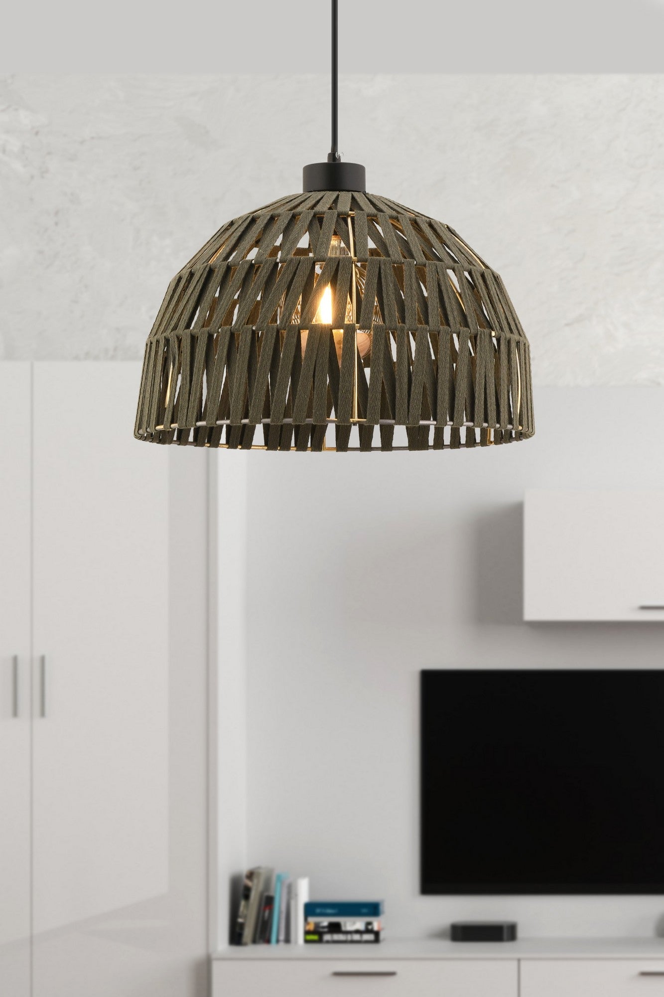 Candeeiro de Teto – 65 cm – Verde – Metal