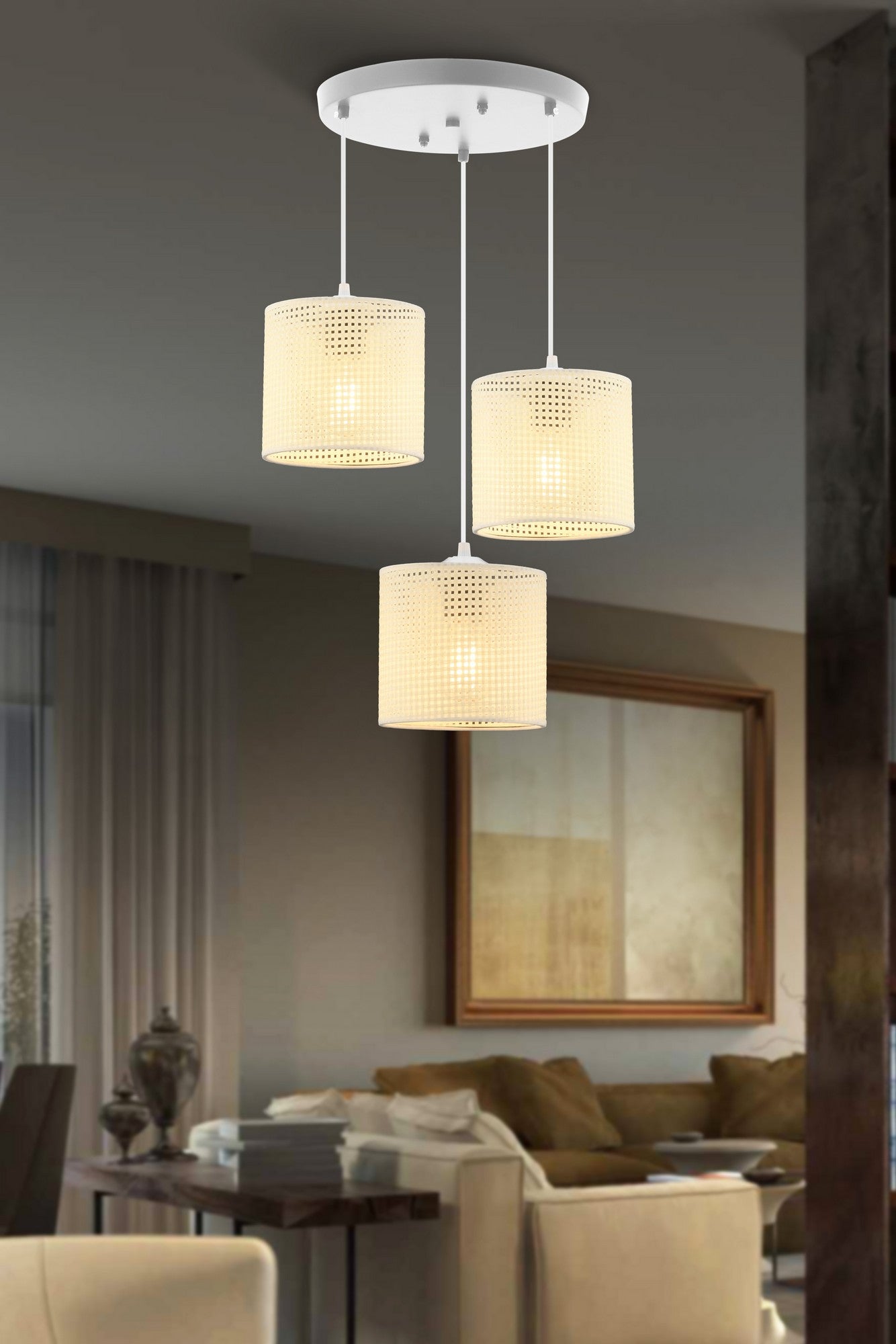 Candeeiro de Teto – 60 cm – Branco – Metal