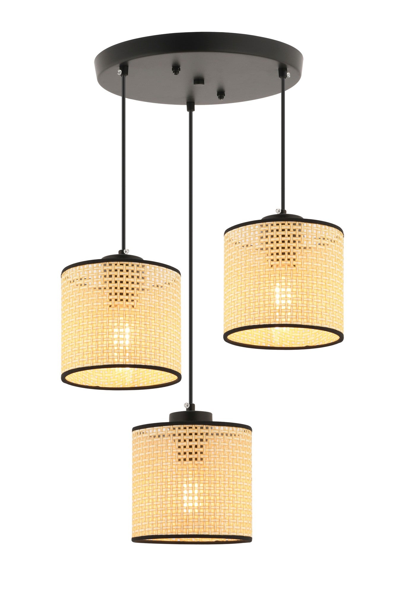 Candeeiro de Teto – 60 cm – Camelo – Metálico e Algodão