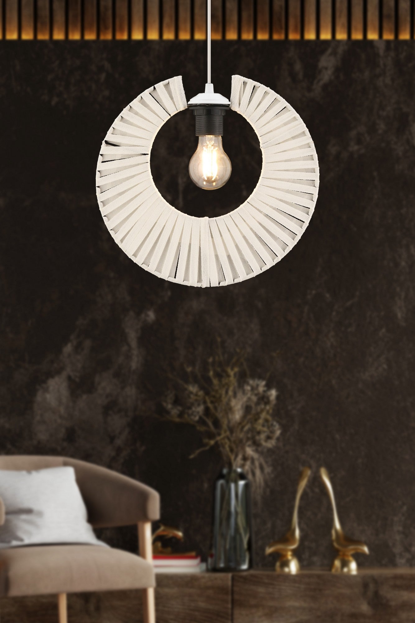 Candeeiro de Teto – 30 cm – Branco – Metal
