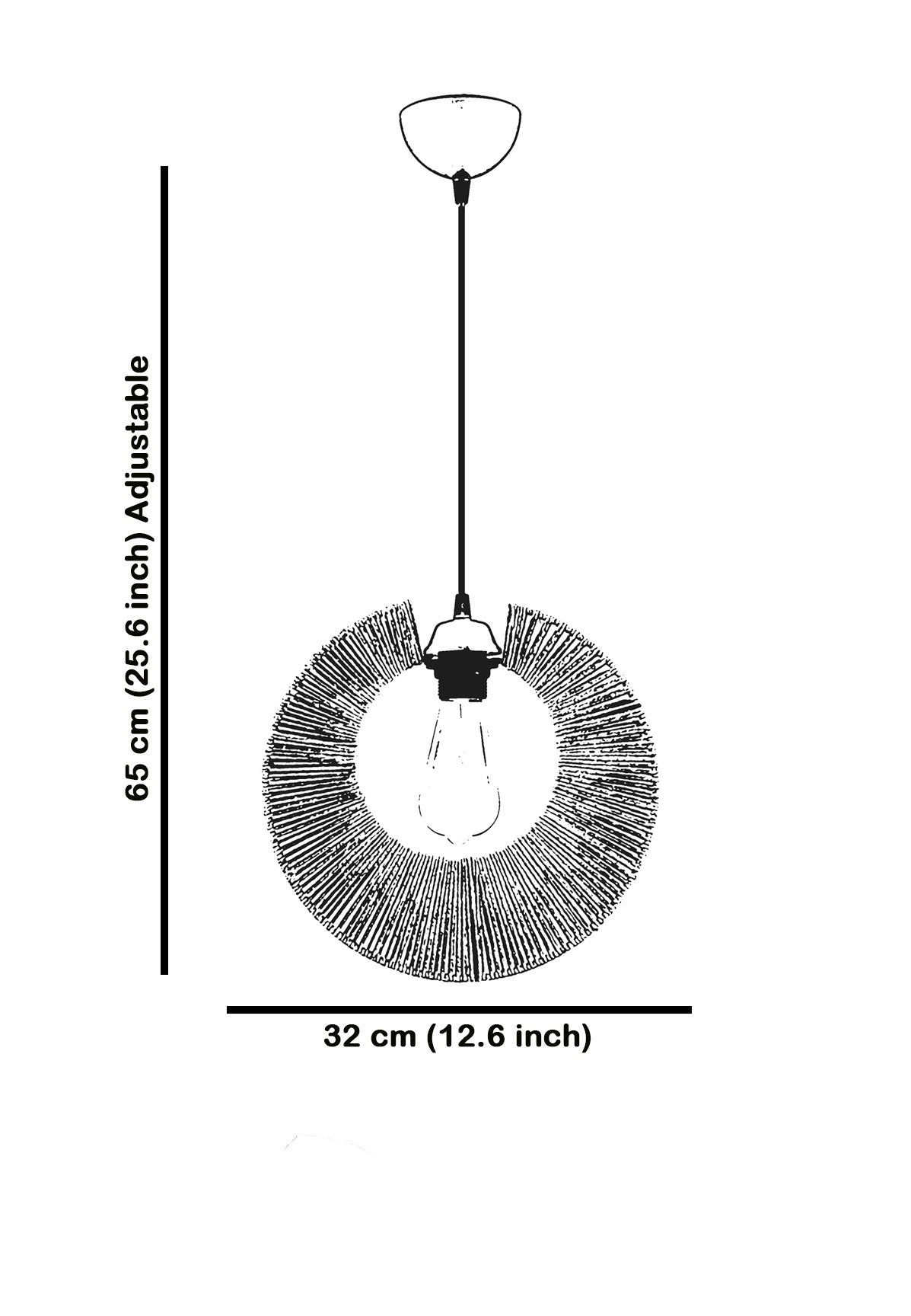 Candeeiro de Teto – 30 cm – Branco – Metal