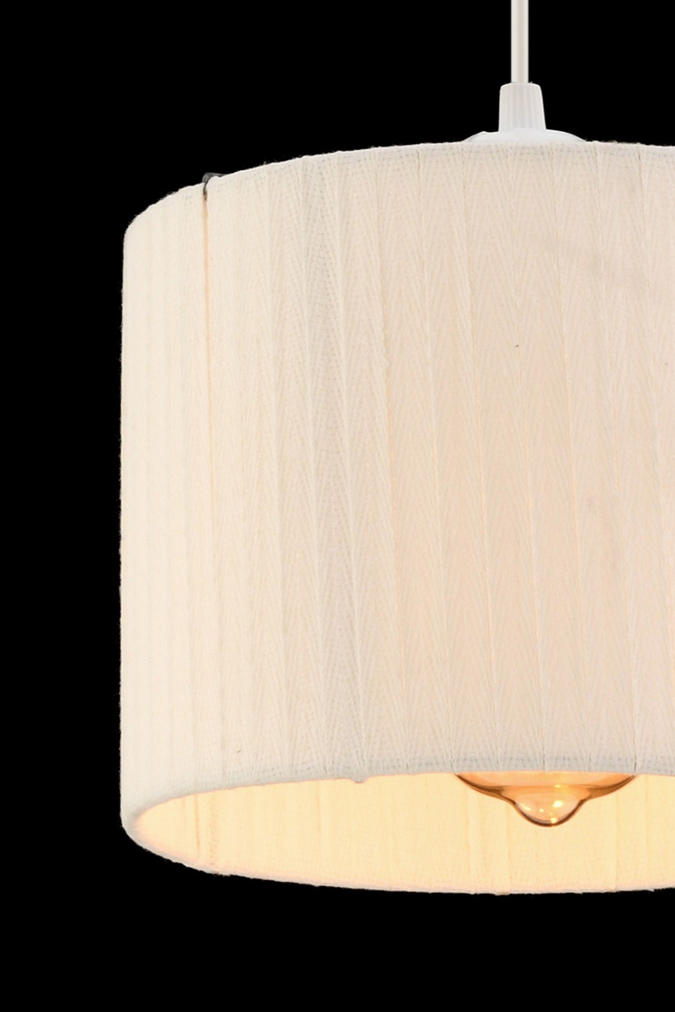 Candeeiro de Teto – 55 cm – Branco – Metálico e Ráfia