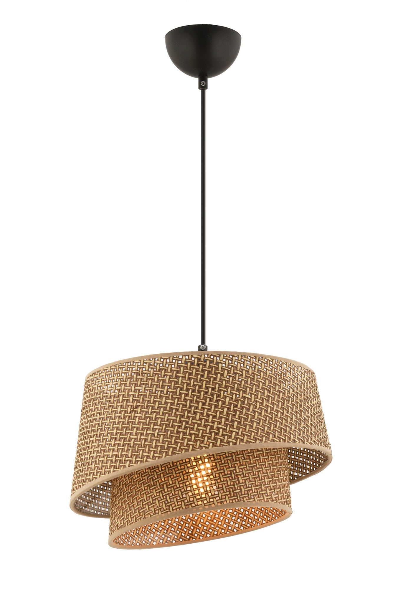Candeeiro de Teto – 32 x 32 cm – Bege – Metal e Tecido
