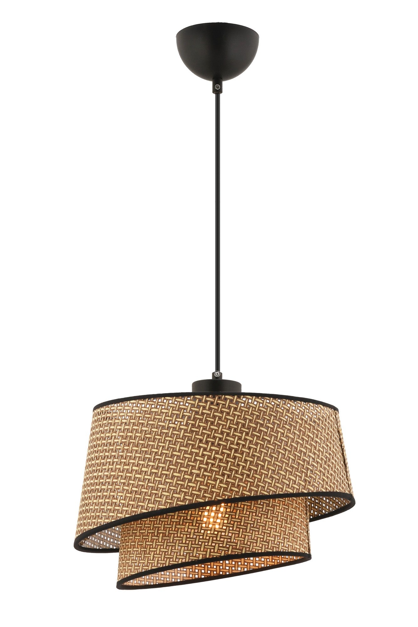 Candeeiro de Teto – 32 x 32 cm – Bege e Preto – Metálico
