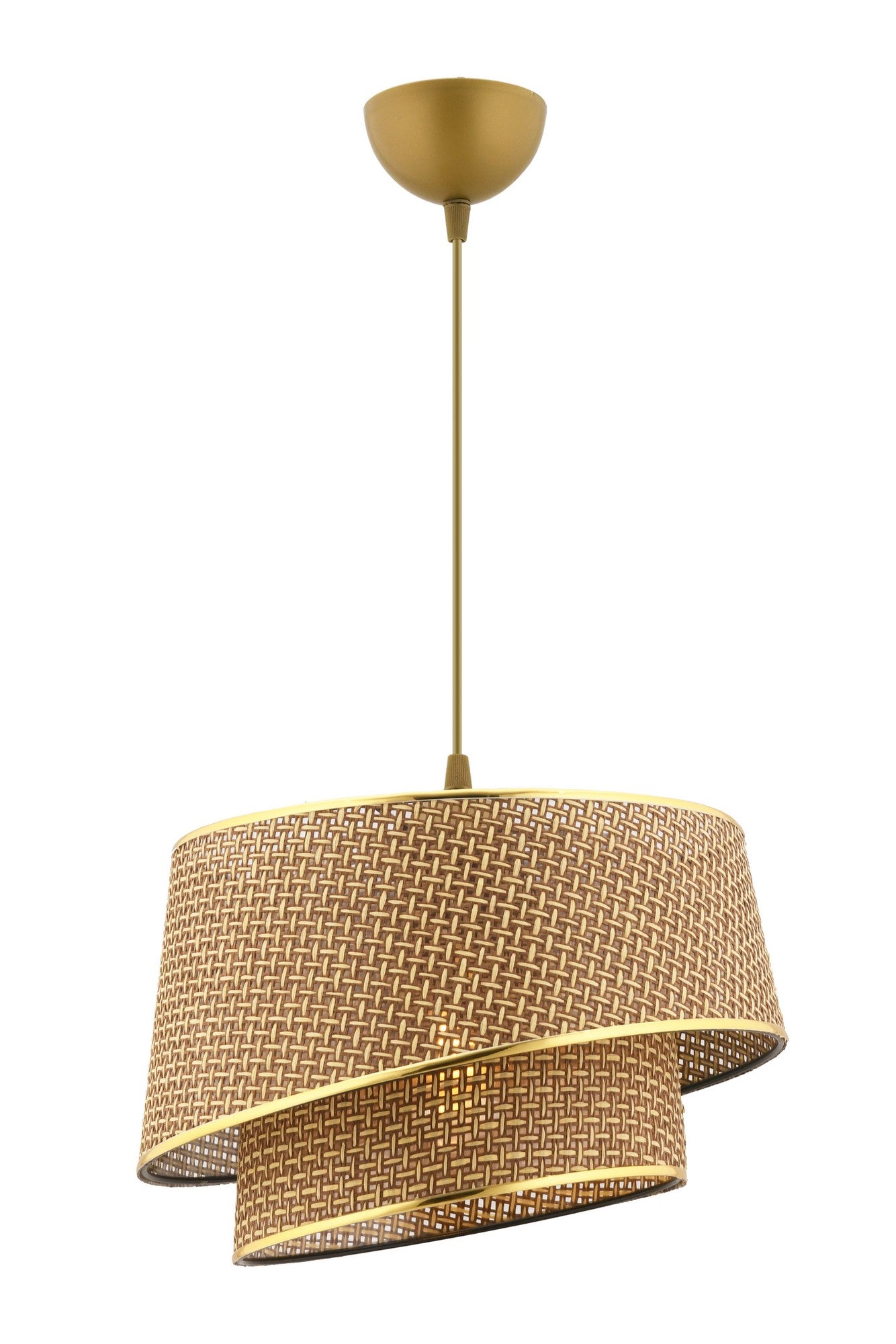 Candeeiro de Teto – 32 x 32 cm – Bege e Dourado – Metálico