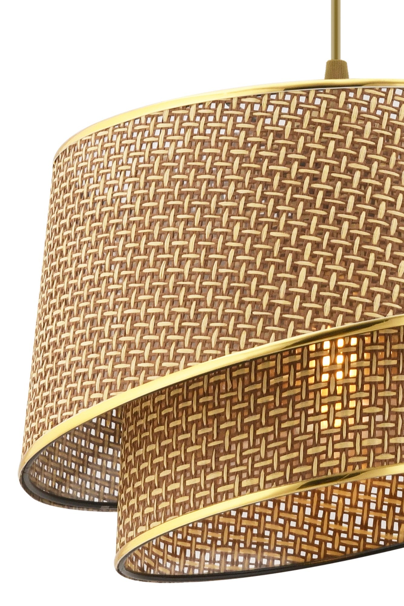 Candeeiro de Teto – 32 x 32 cm – Bege e Dourado – Metálico