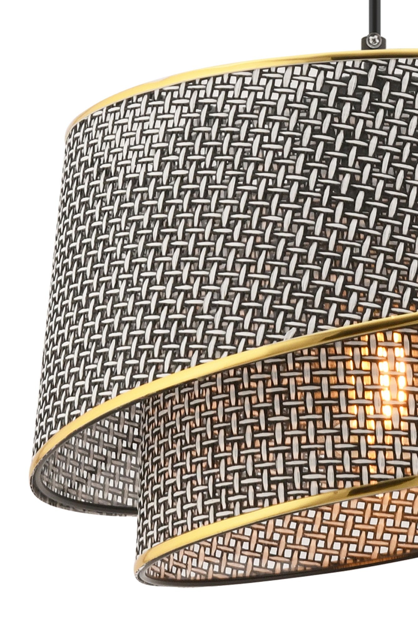 Candeeiro de Teto – 65 cm – Cinzento e dourado – Metálico
