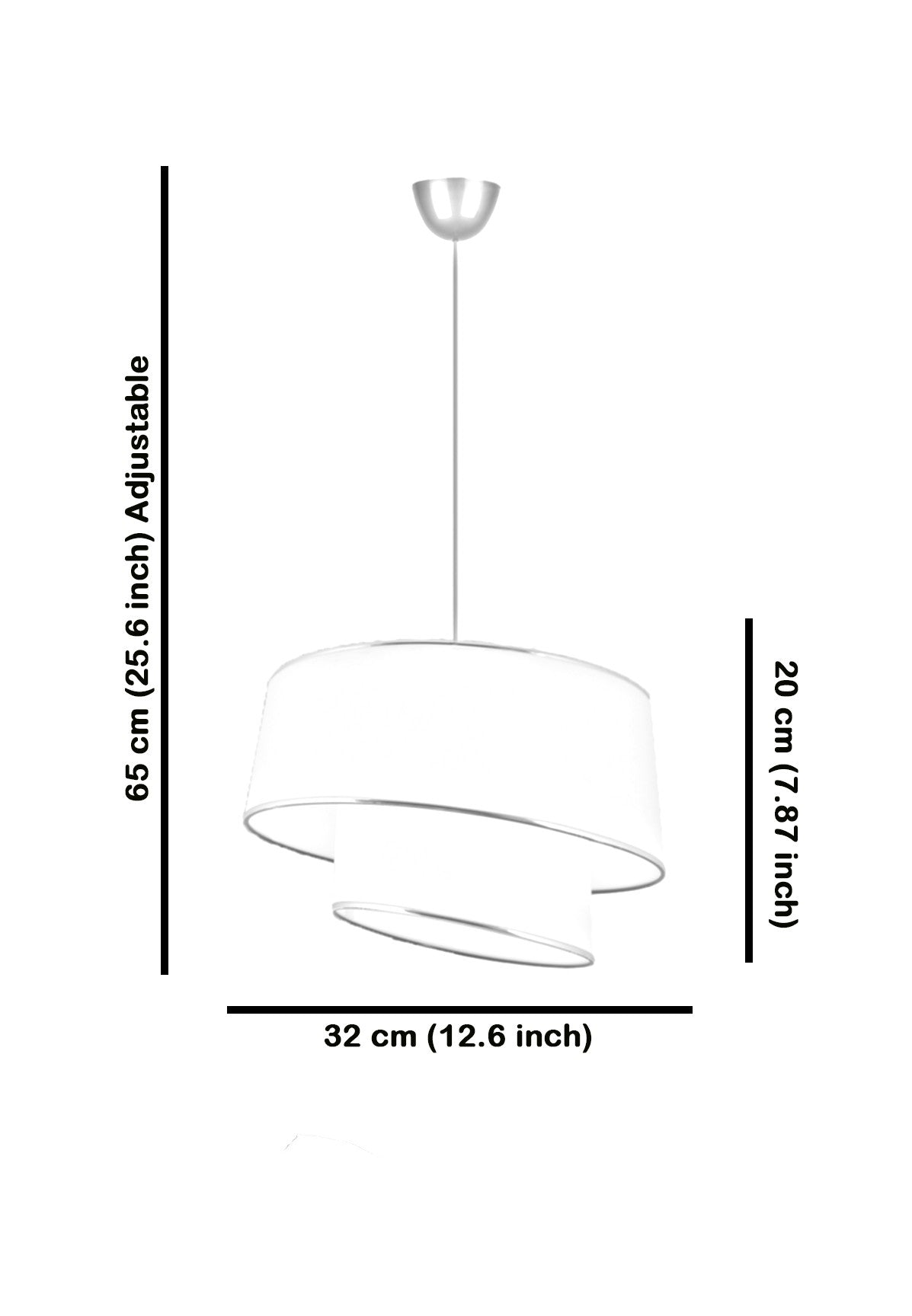 Candeeiro de Teto – 65 cm – Cinzento e dourado – Metálico