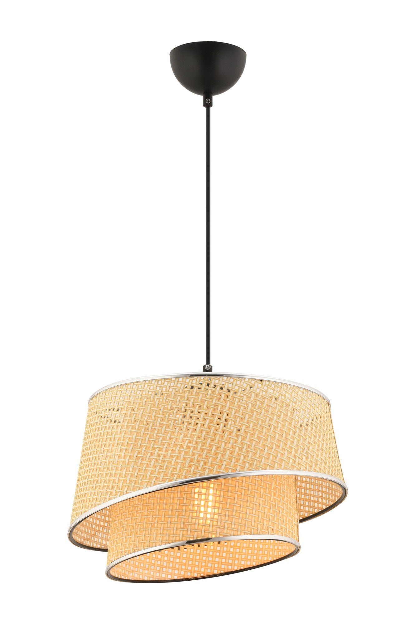 Candeeiro de Teto – 65 cm – Camel e Prata – Metálico